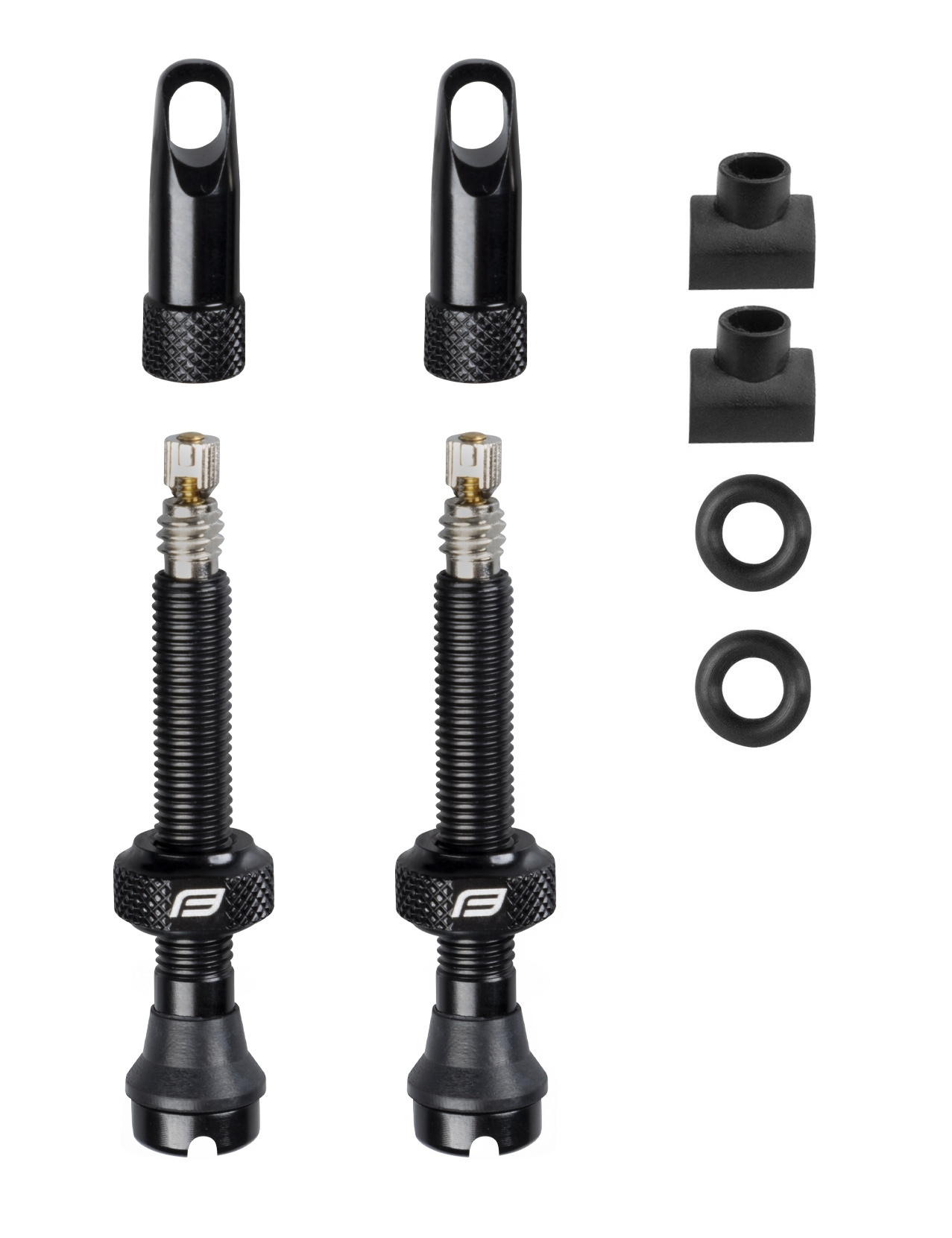 valve set FORCE for tubeless 2xFV 44mm,black