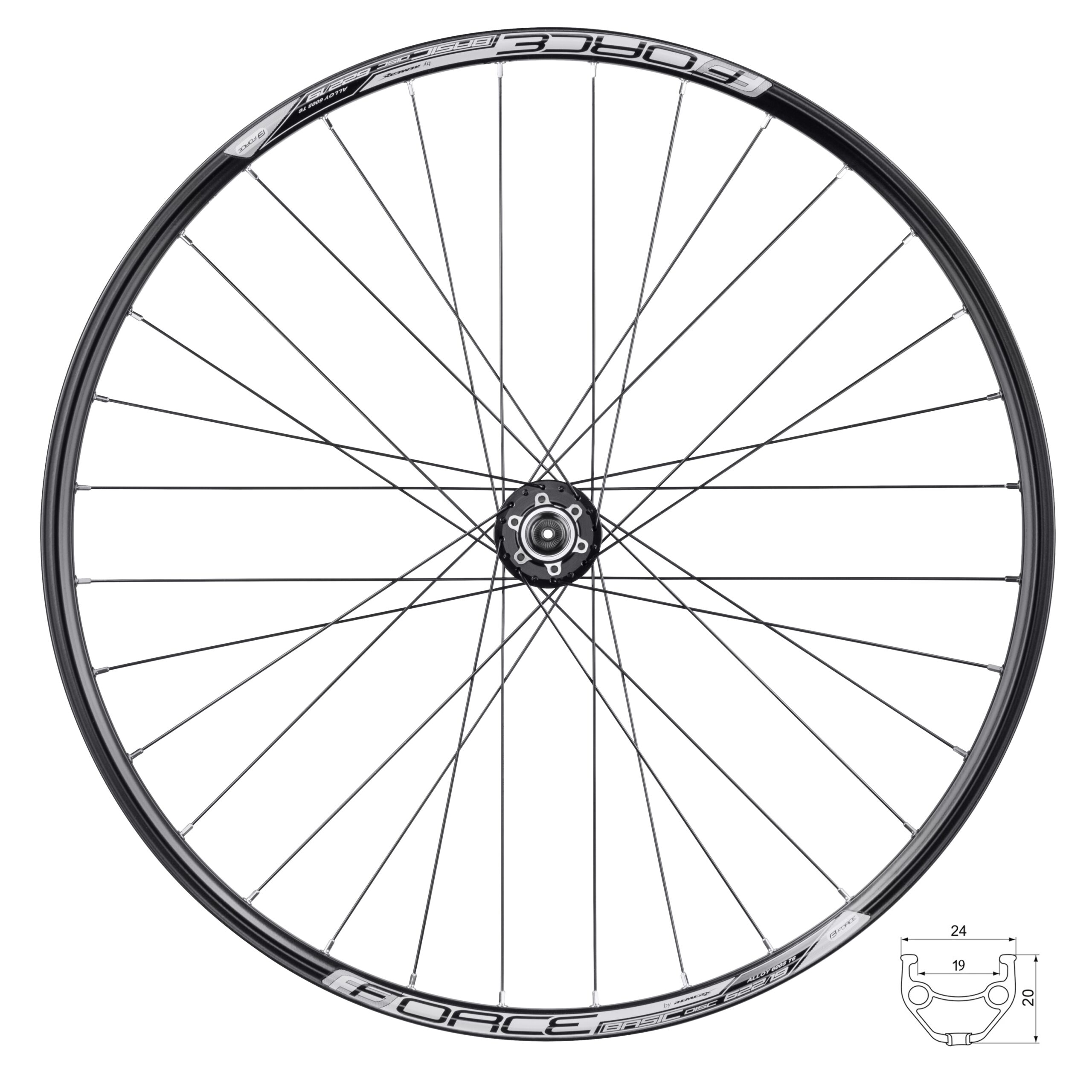 wheel front FORCE BASIC DISC 622×19, 804342-6b32sh