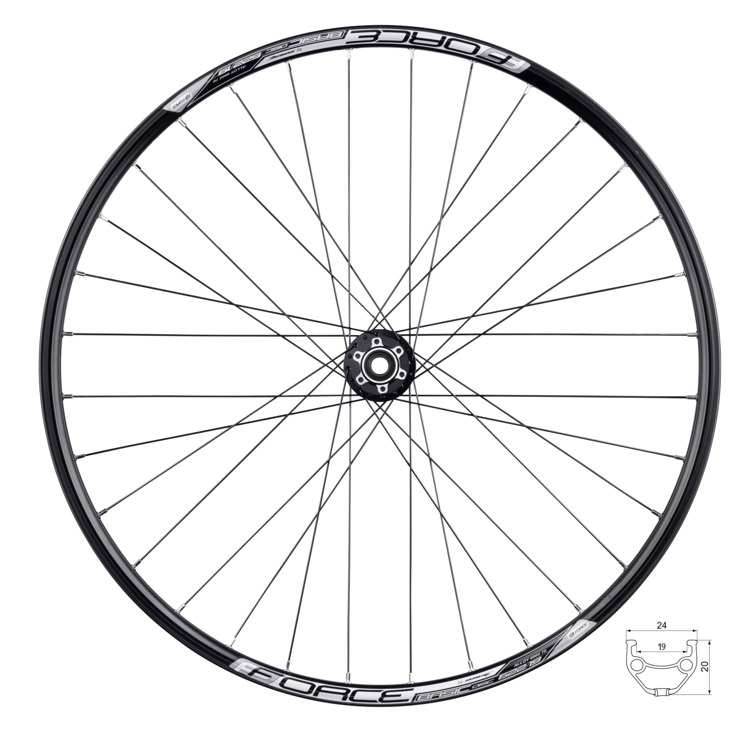 wheel front FORCE BASIC DISC 622×19, 804505-6b32sh