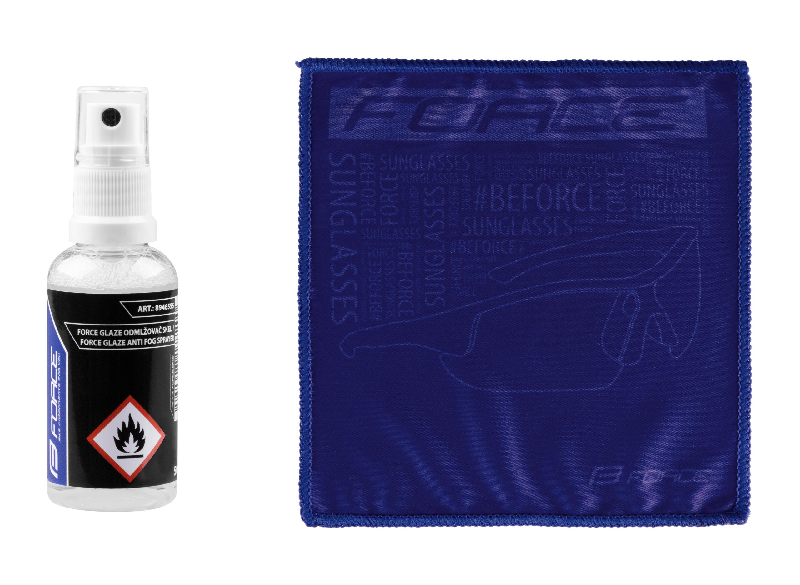 anti fog set FORCE GLAZE for lens 50 ml + cloth