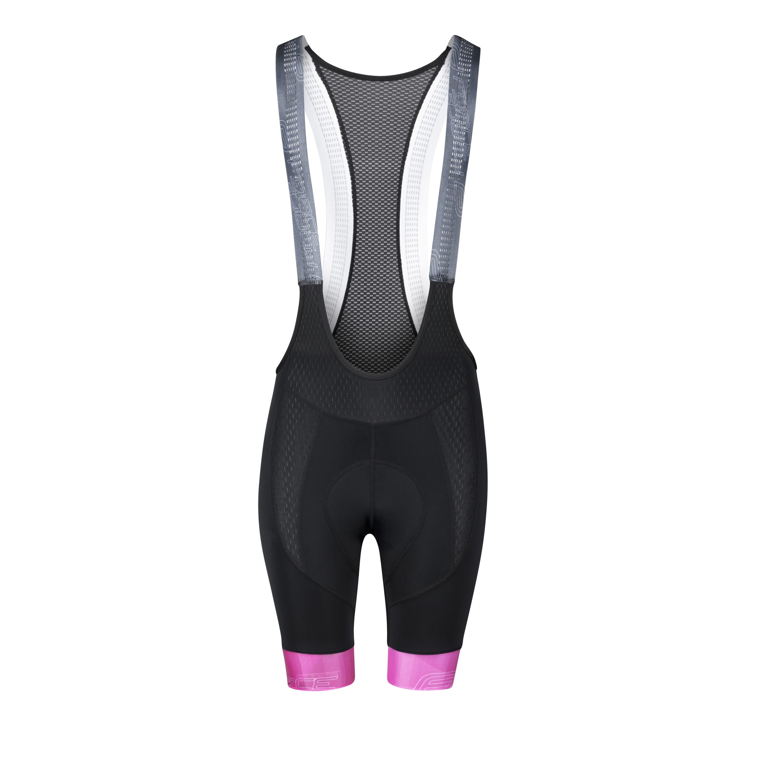 bibshorts F STRIPE LADY with pad, black-pink L