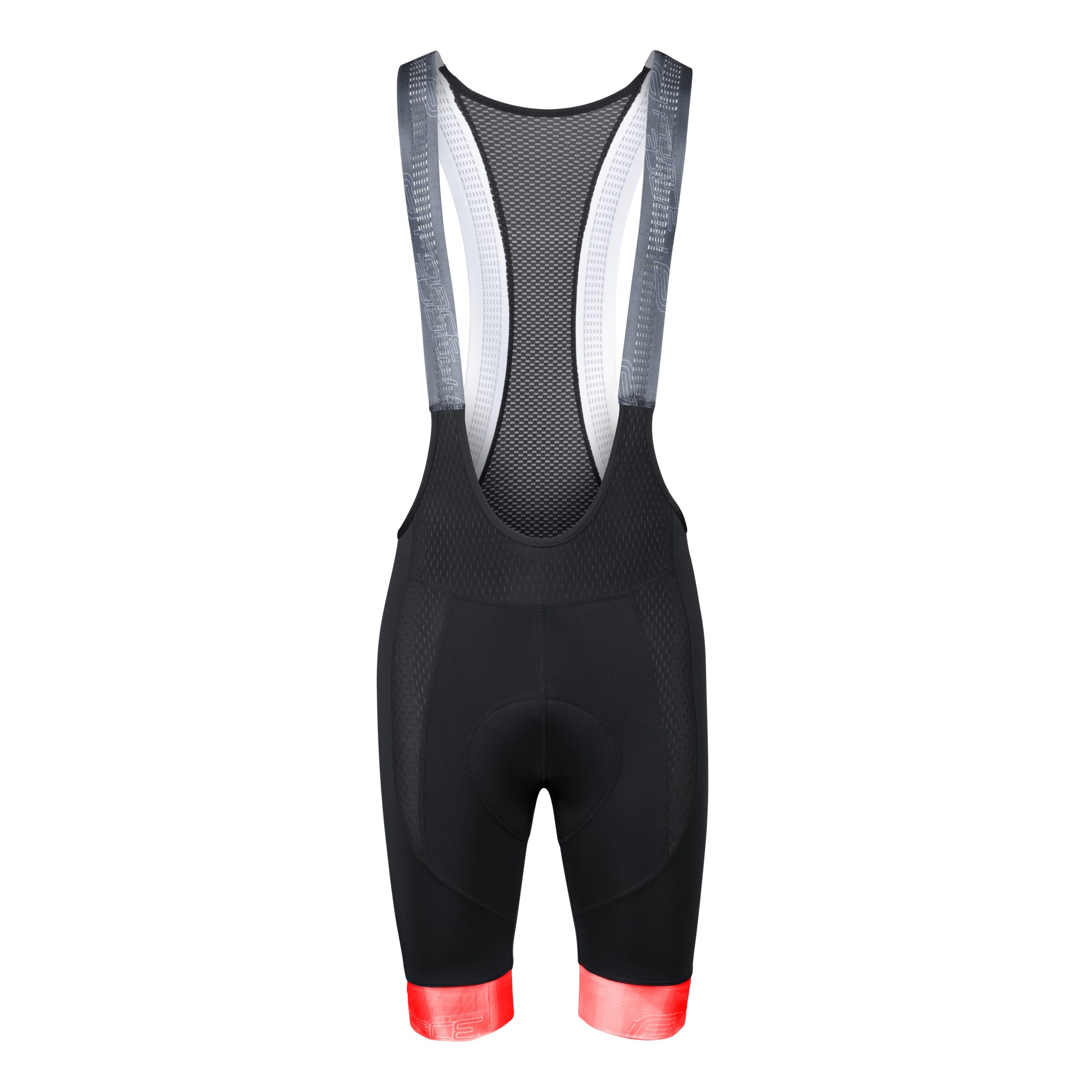 bibshorts F STRIPE with pad, black-red 3XL