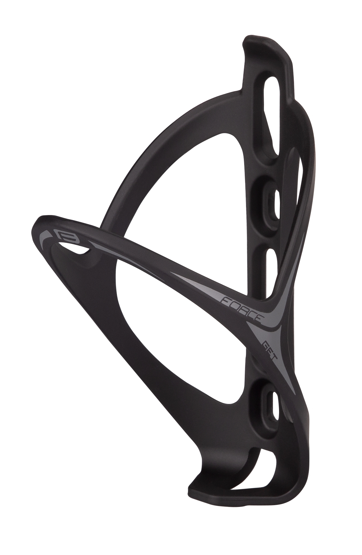 bottle cage FORCE GET plastic, black-grey matte