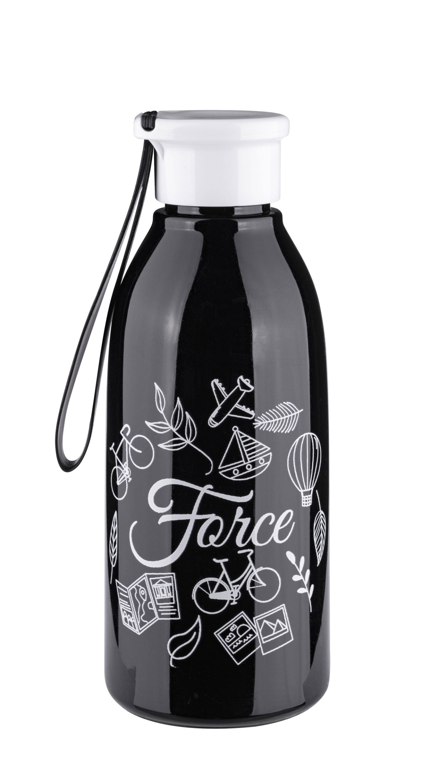 bottle FORCE DROP tourist 0,6 l, black