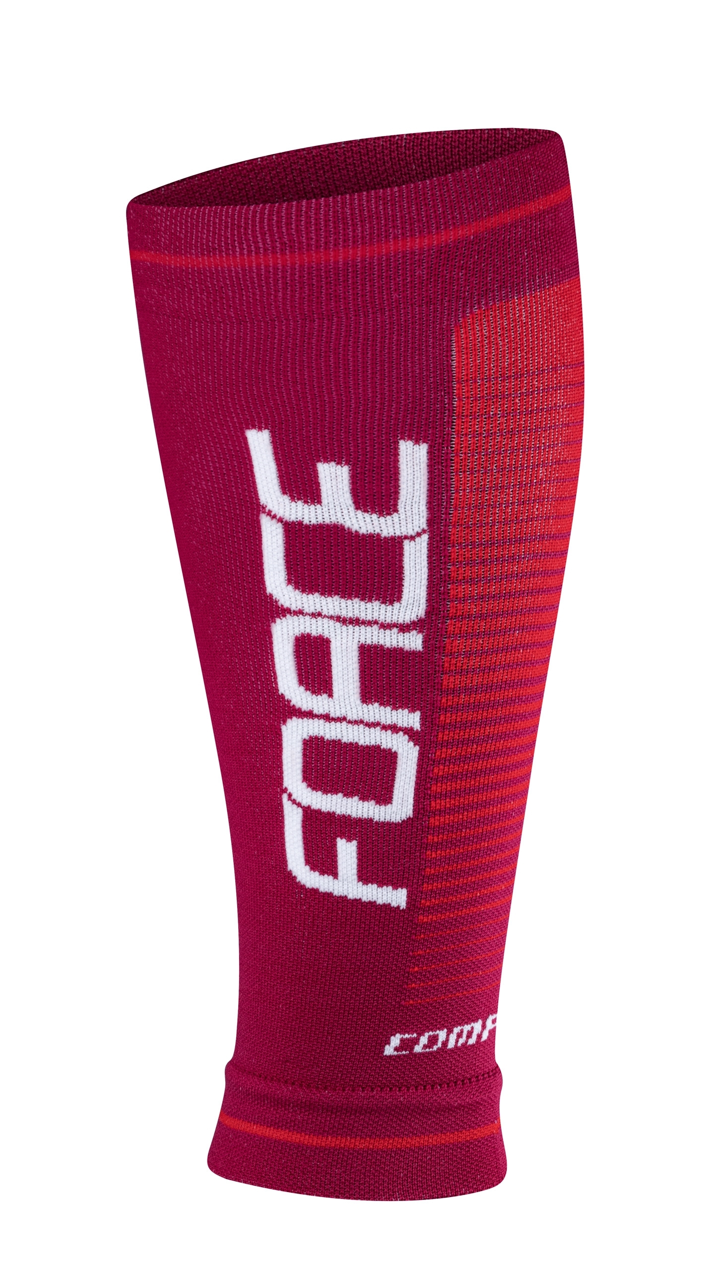 calf sleeves FORCE COMPRESS, claret-red L-XL