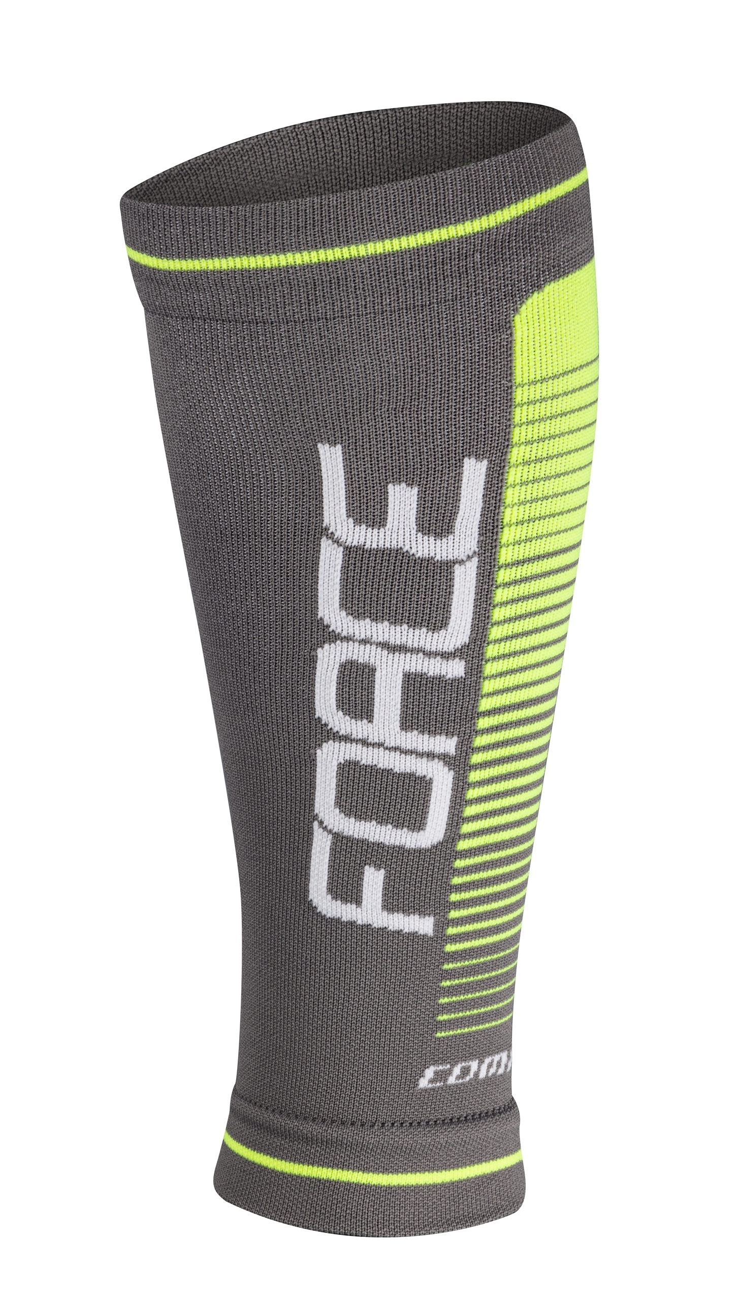 calf sleeves FORCE COMPRESS, grey-fluo L-XL