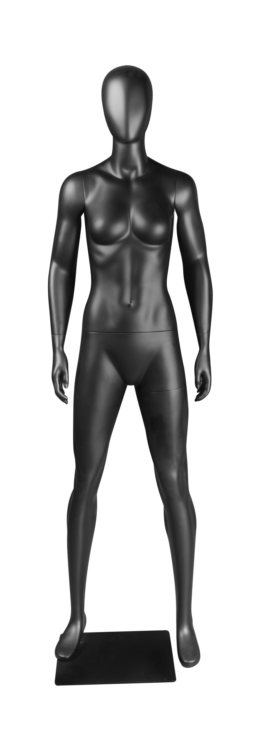 female mannequin upright posture, black matt