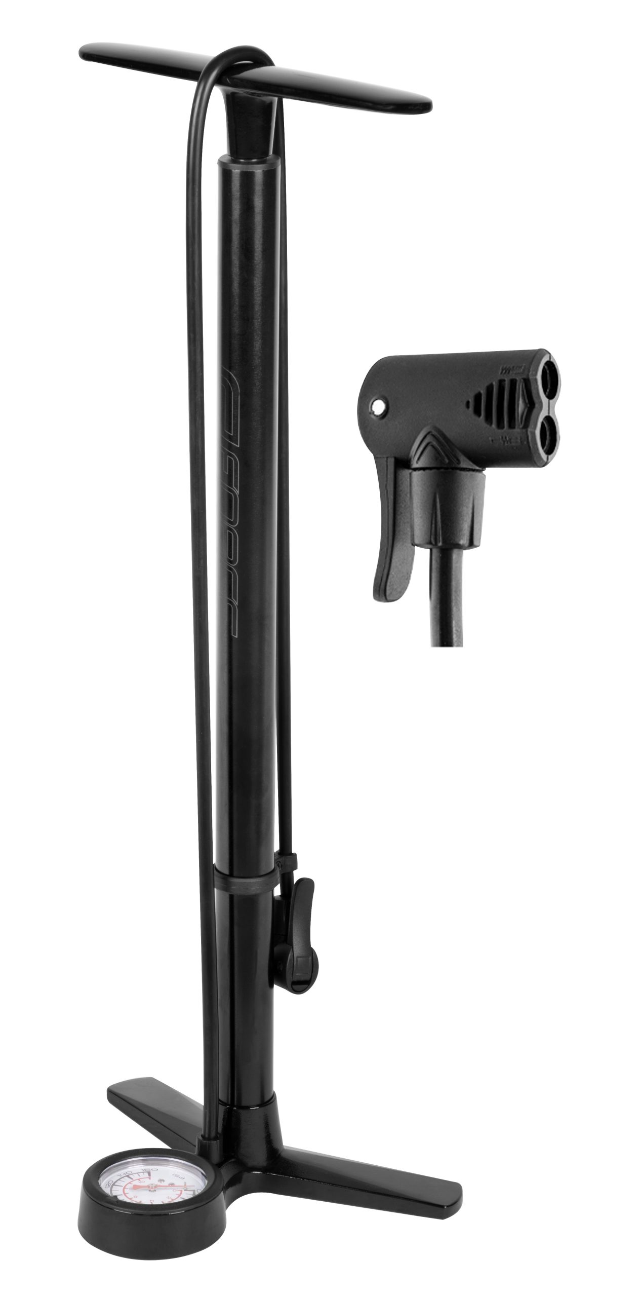 floor pump FORCE MAGNA alloy, 11 bar, black