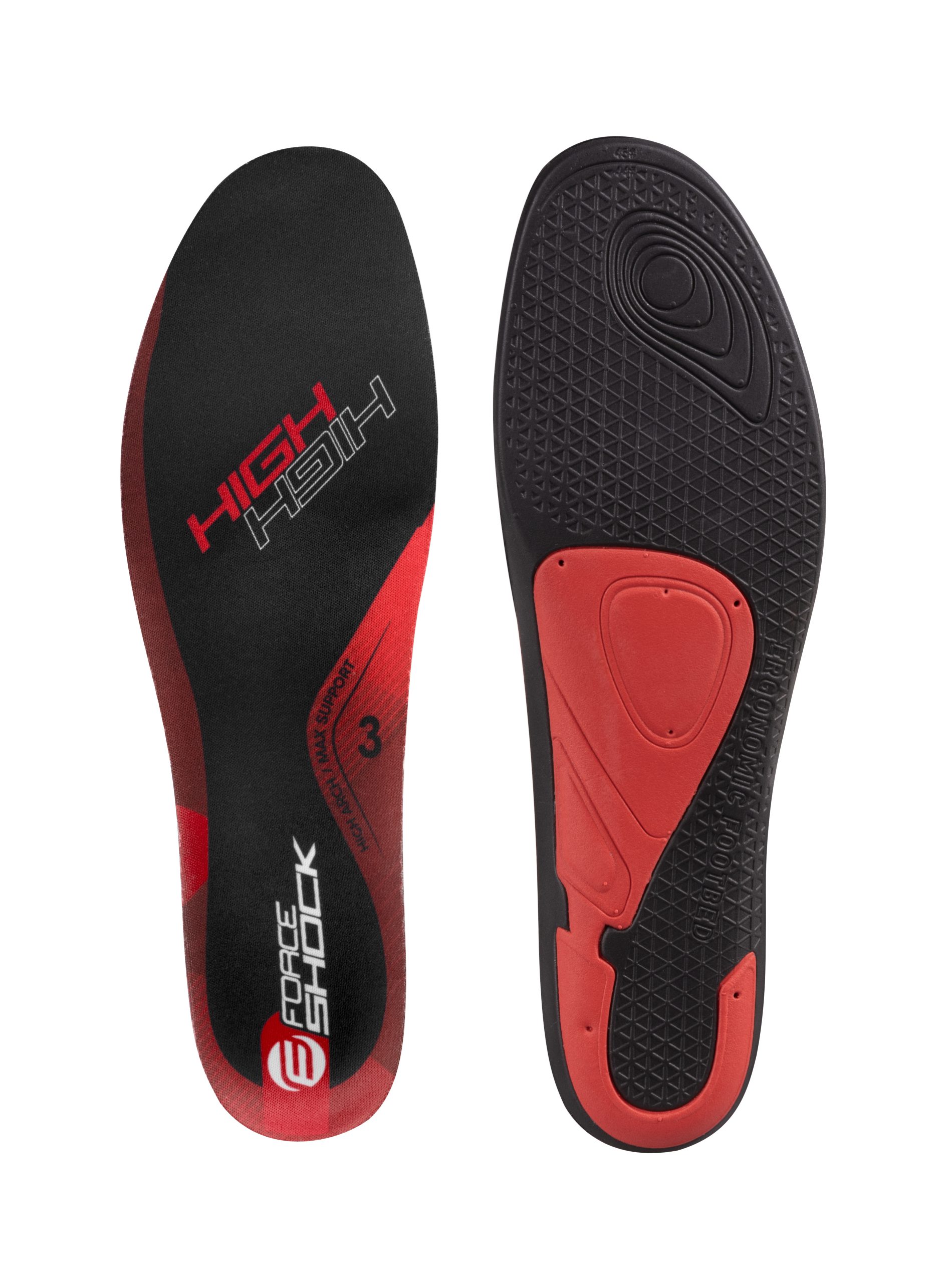 footbeds FORCE SHOCK HIGH, black-red 38-39