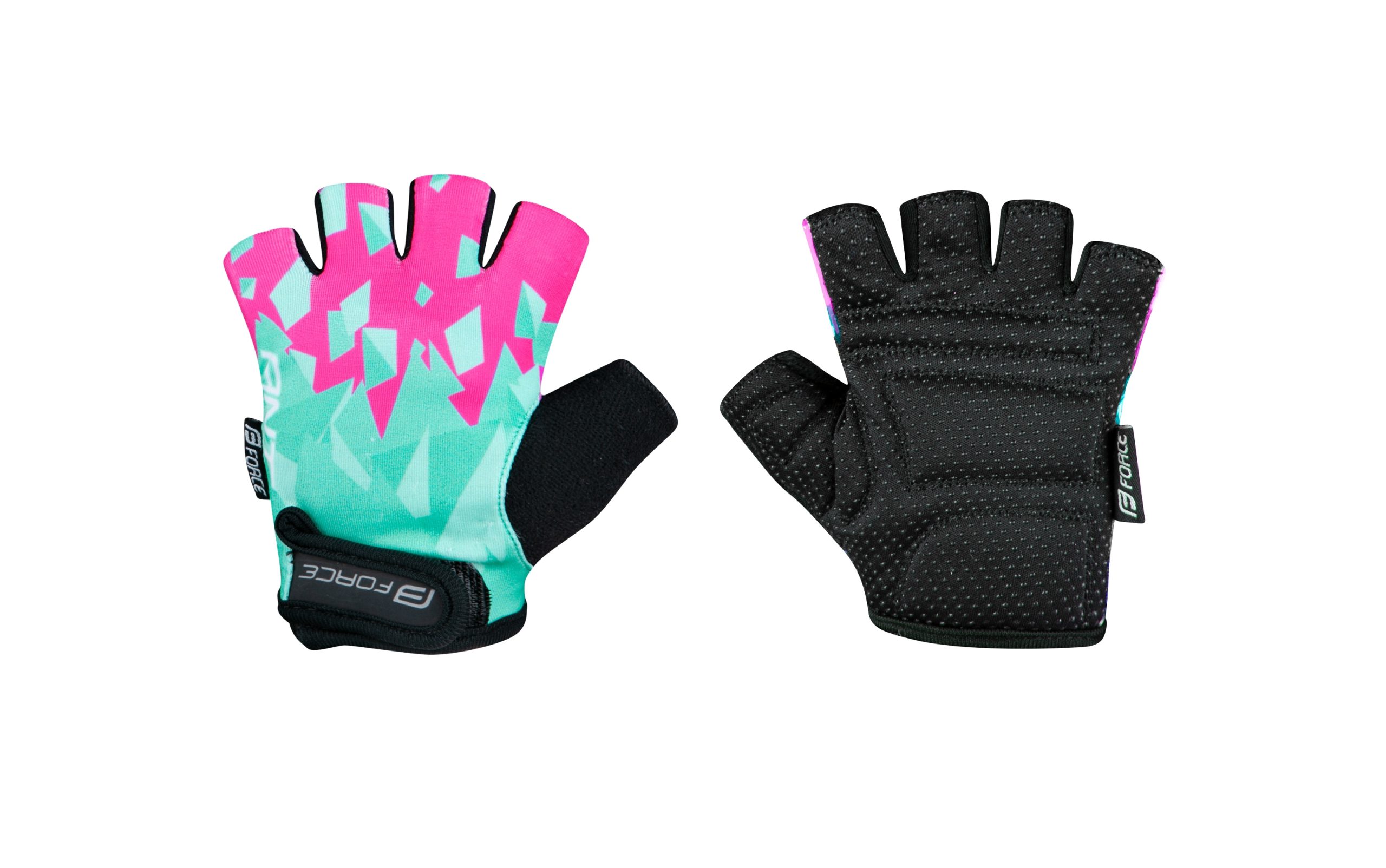 gloves FORCE ANT KID, turquoise-pink L