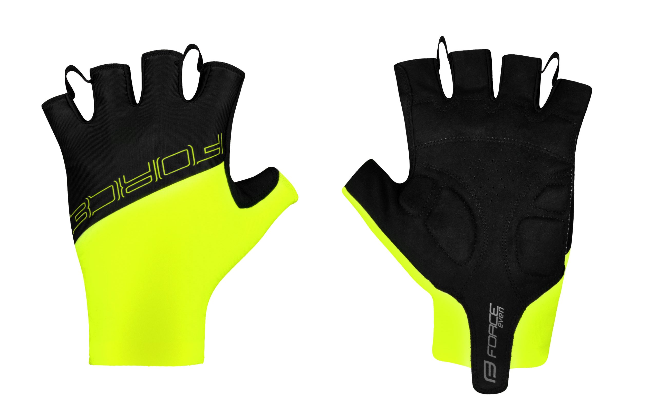 gloves FORCE EVEN w/o fastening, fluo-black L