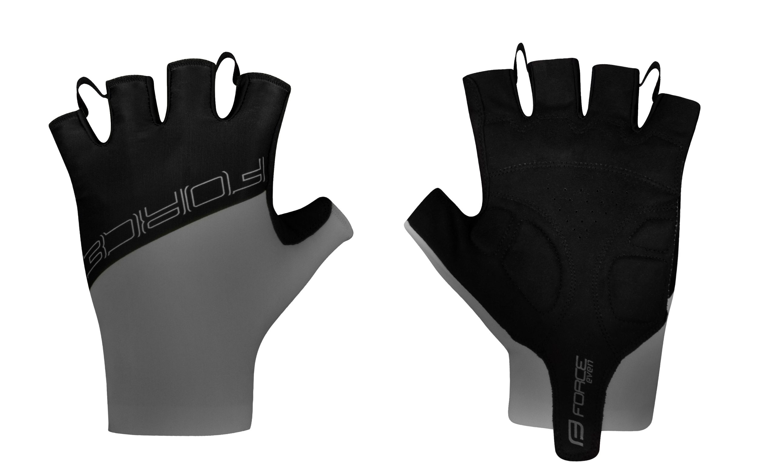 gloves FORCE EVEN w/o fastening, grey-black L