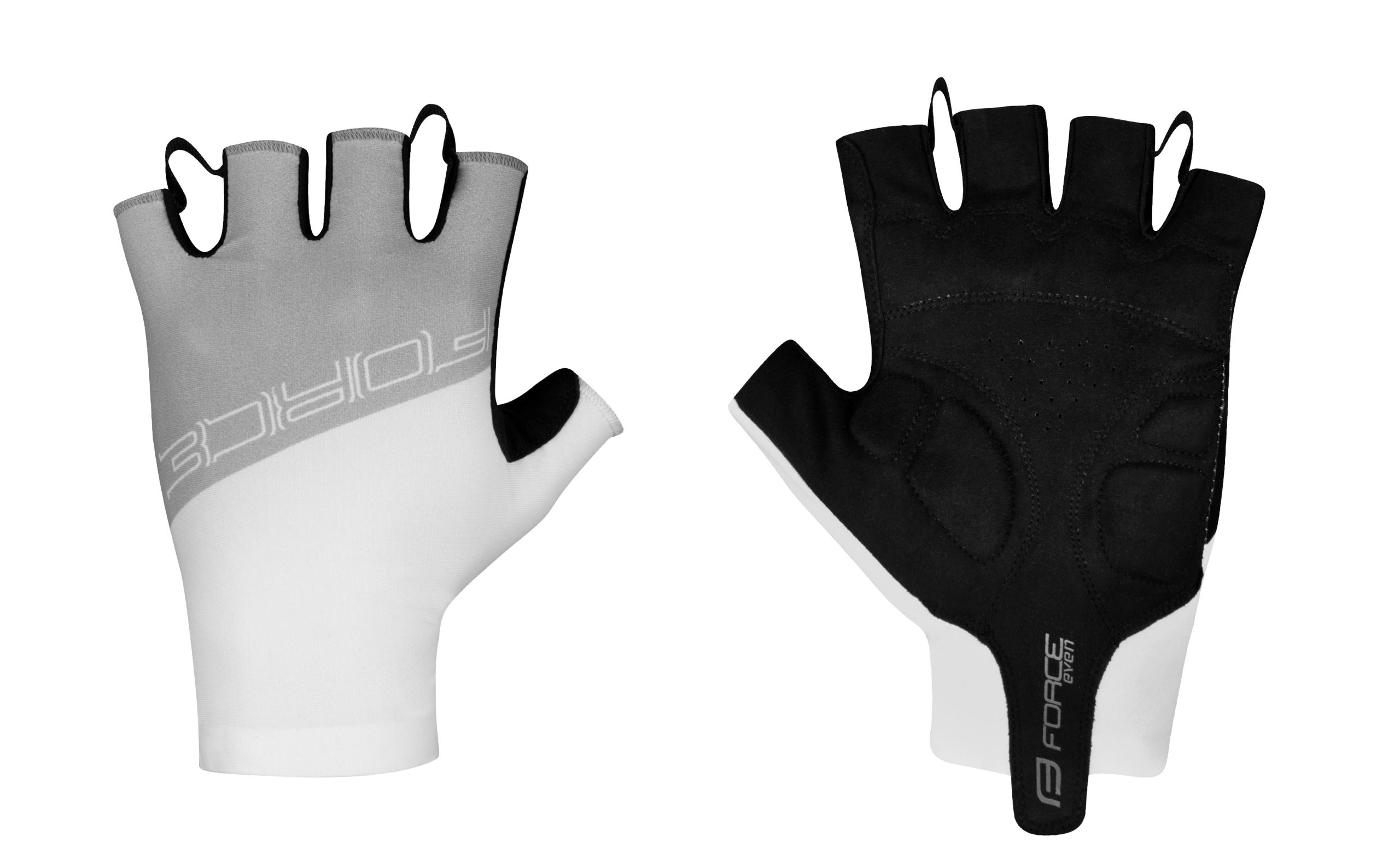 gloves FORCE EVEN w/o fastening, grey-white L