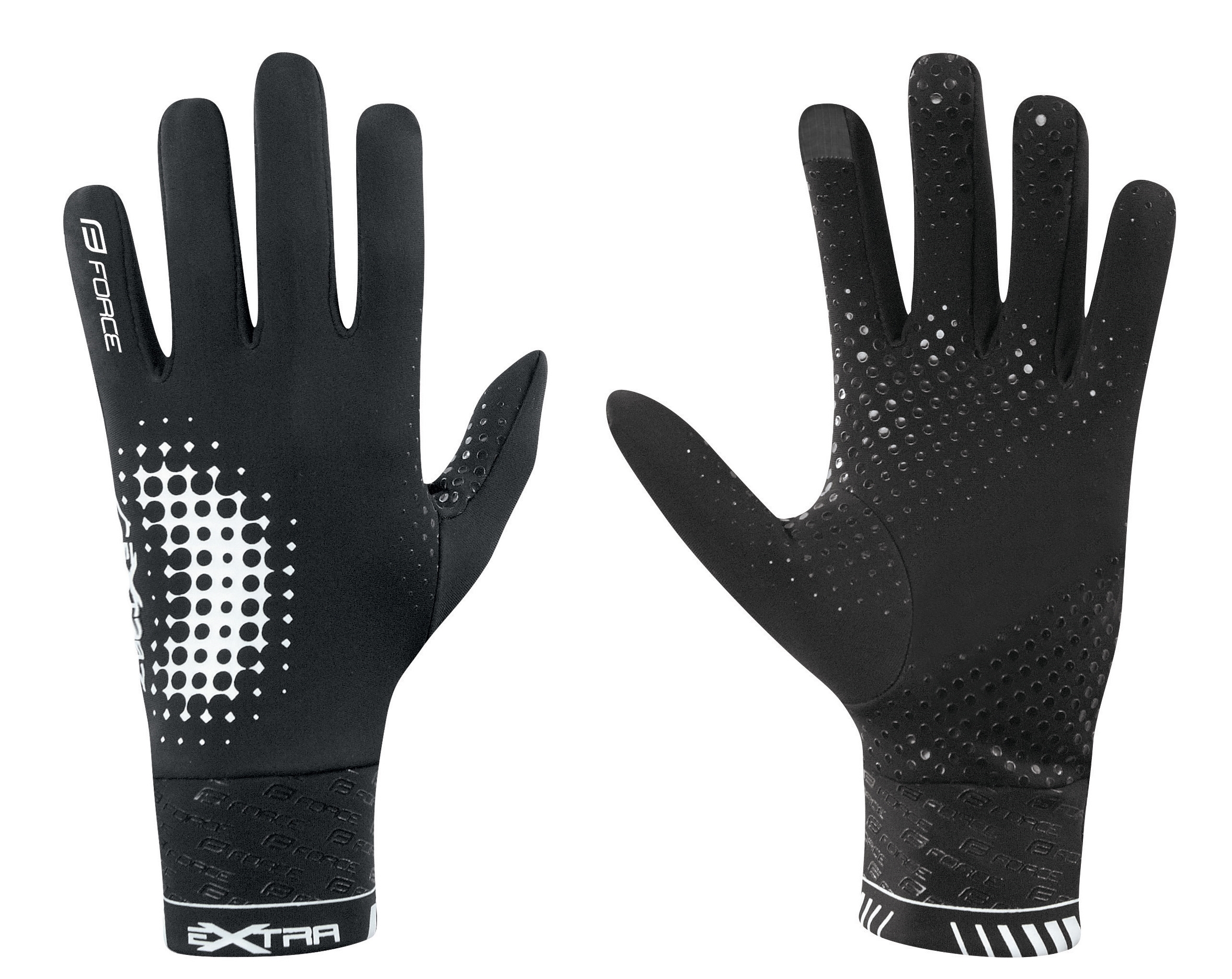 gloves FORCE EXTRA, spring-autumn, black