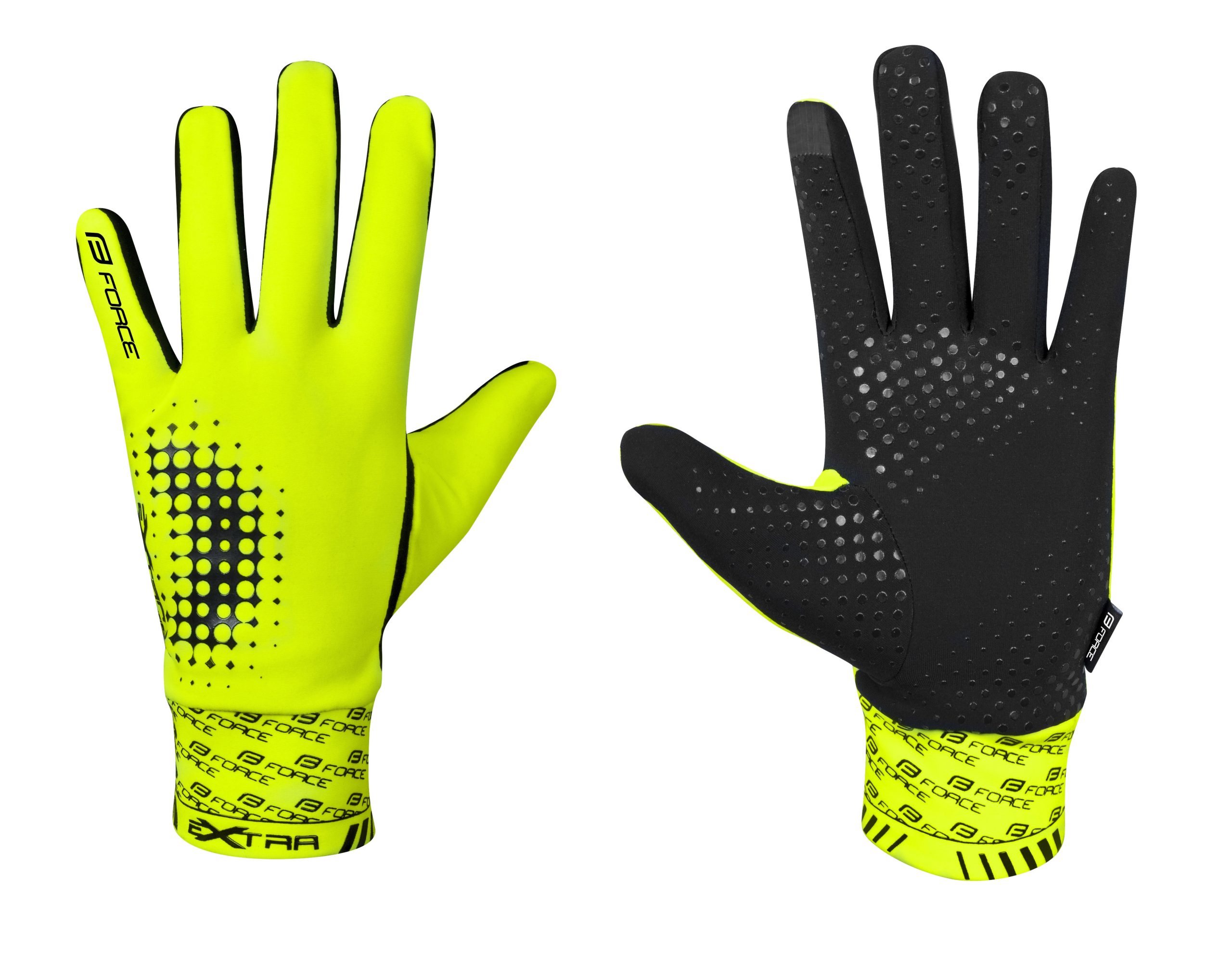 gloves FORCE EXTRA, spring-autumn, fluo