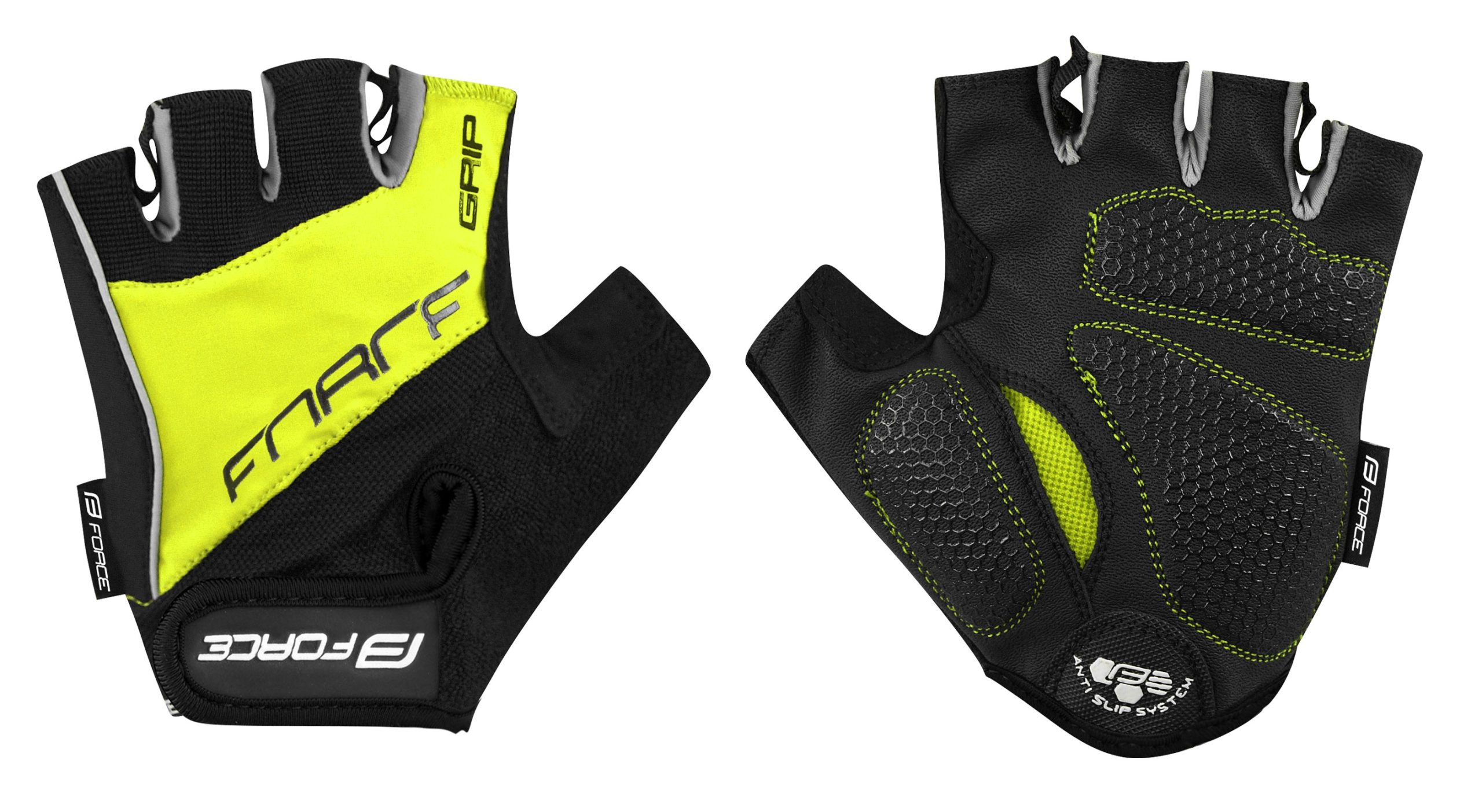 gloves FORCE GRIP gel, fluo