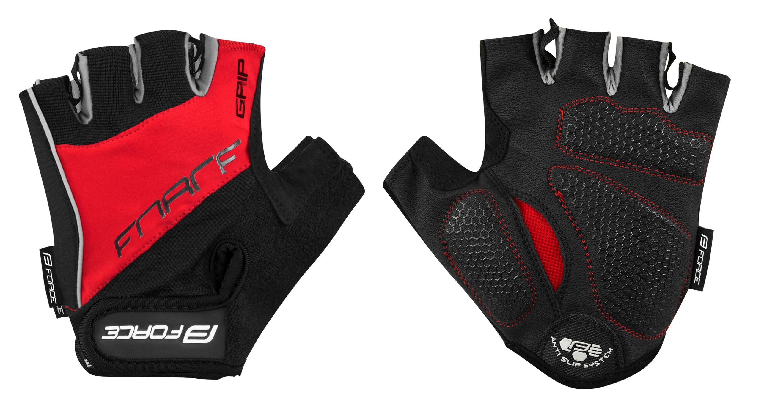 gloves FORCE GRIP gel, red