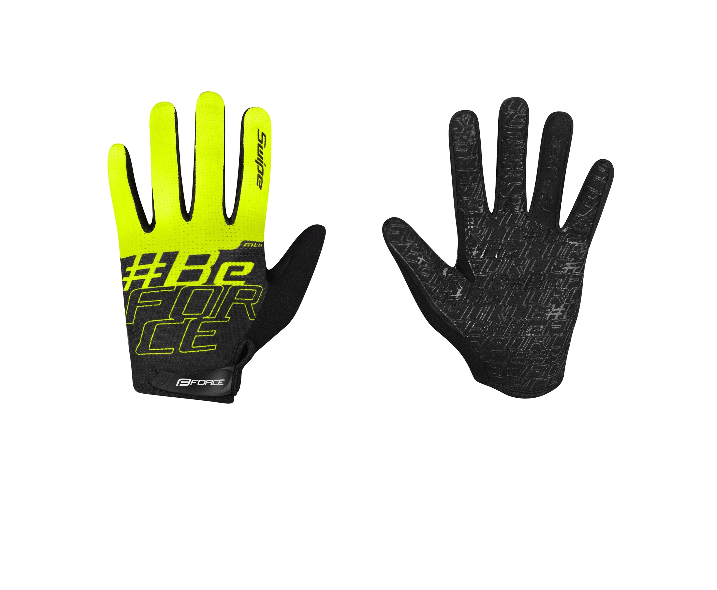 gloves FORCE KID MTB SWIPE summer, black-fluo L