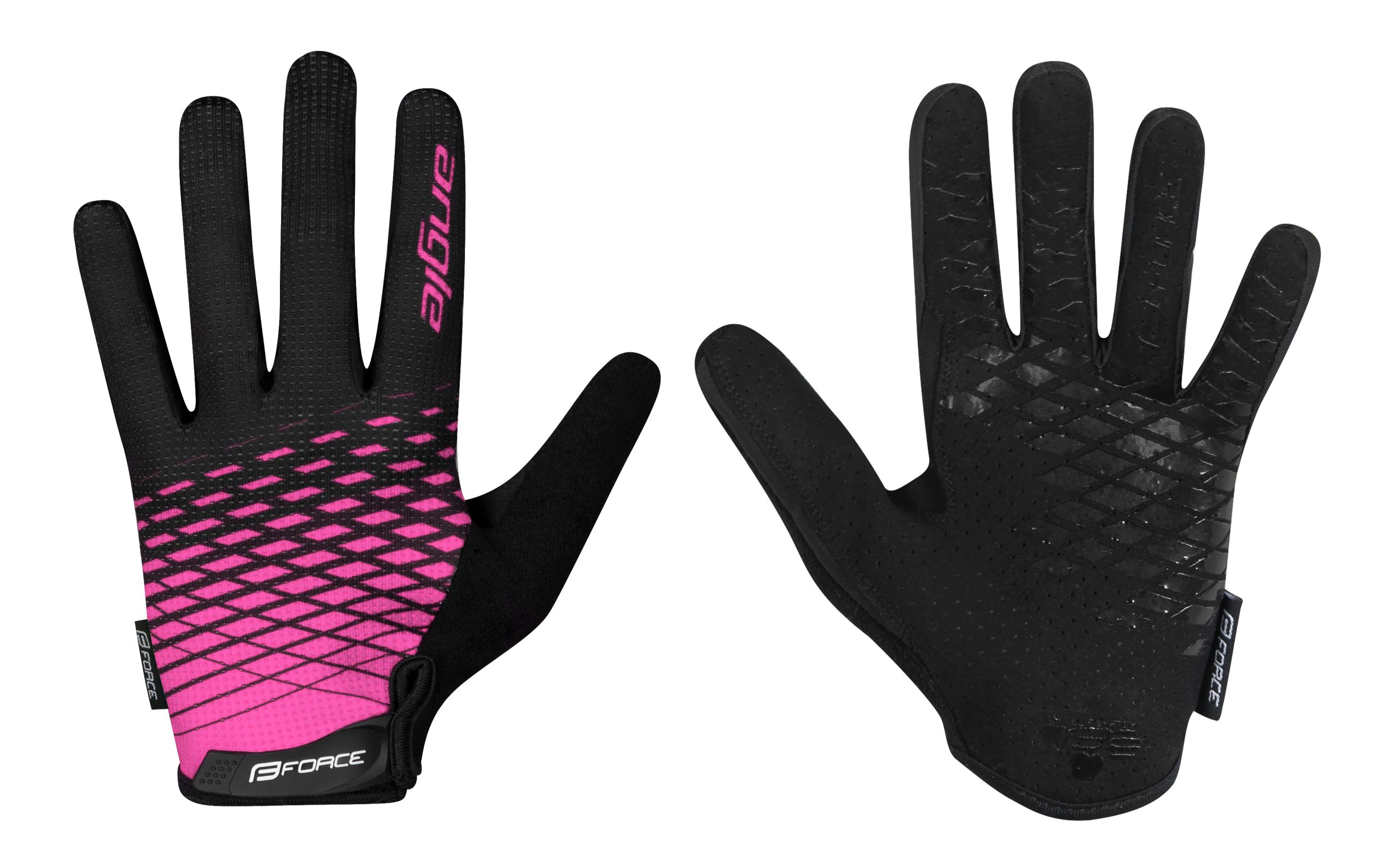 gloves FORCE MTB ANGLE summer, pink-black L