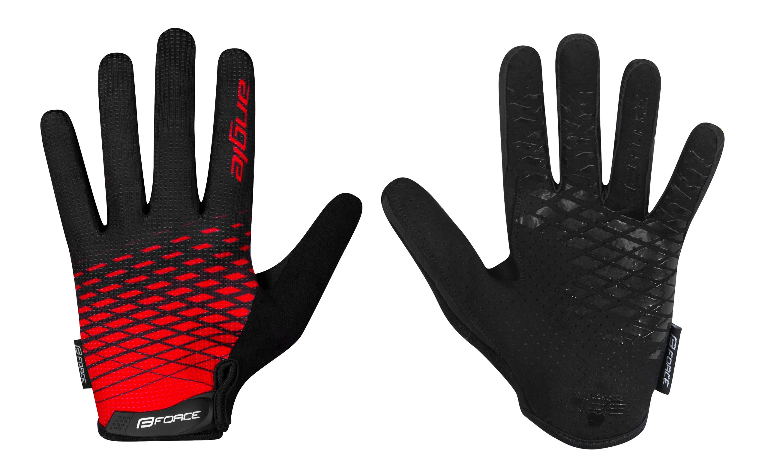 gloves FORCE MTB ANGLE summer, red-black L