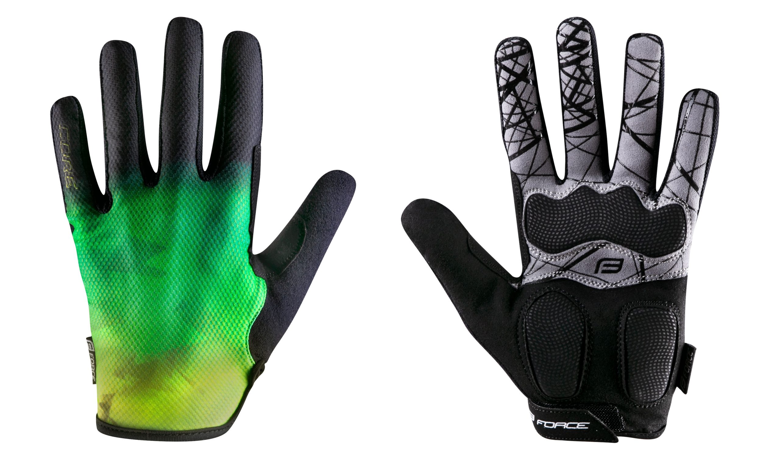 gloves FORCE MTB CORE summer, fluo-green L