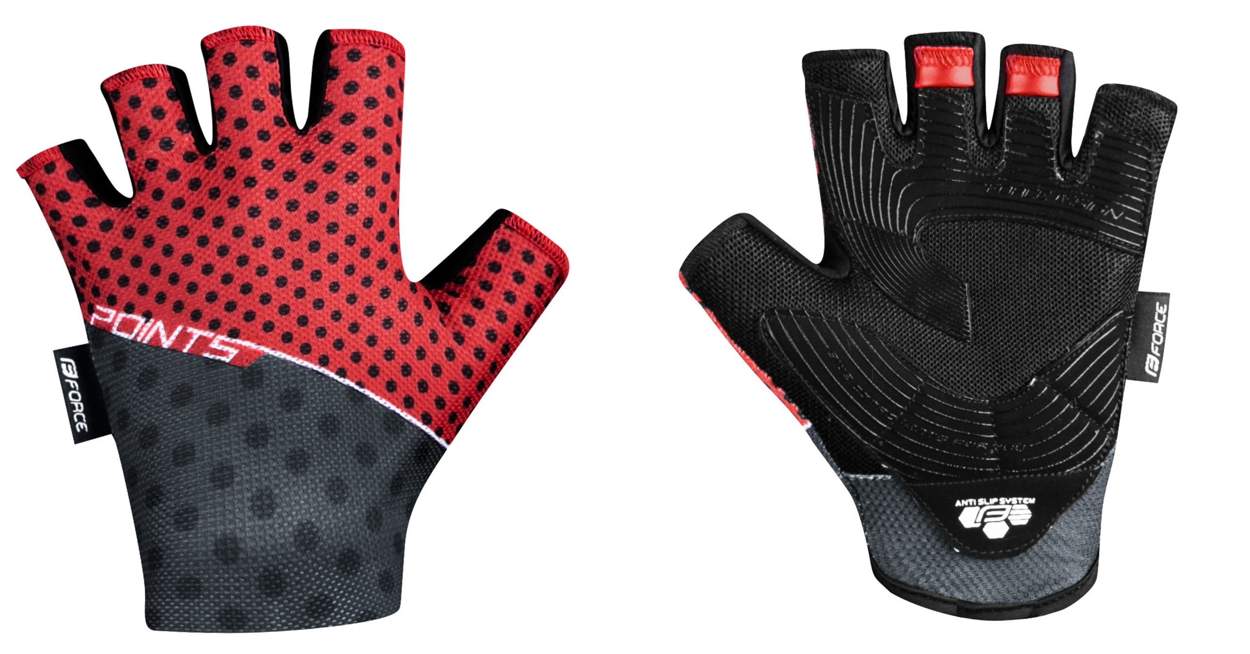 gloves FORCE POINTS w/o fastening,red-black L