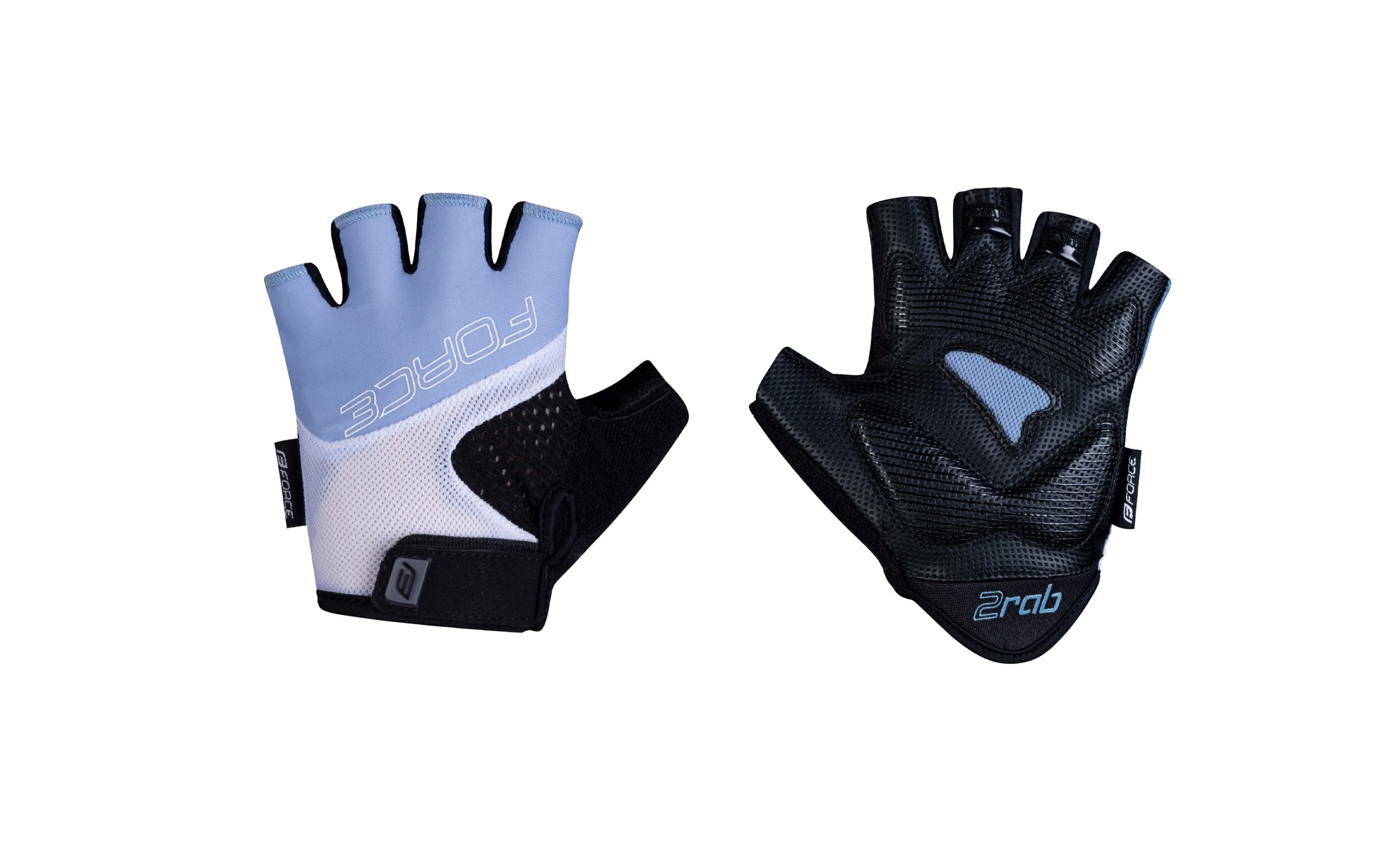 gloves FORCE RAB 2 gel KID, black-blue-white M