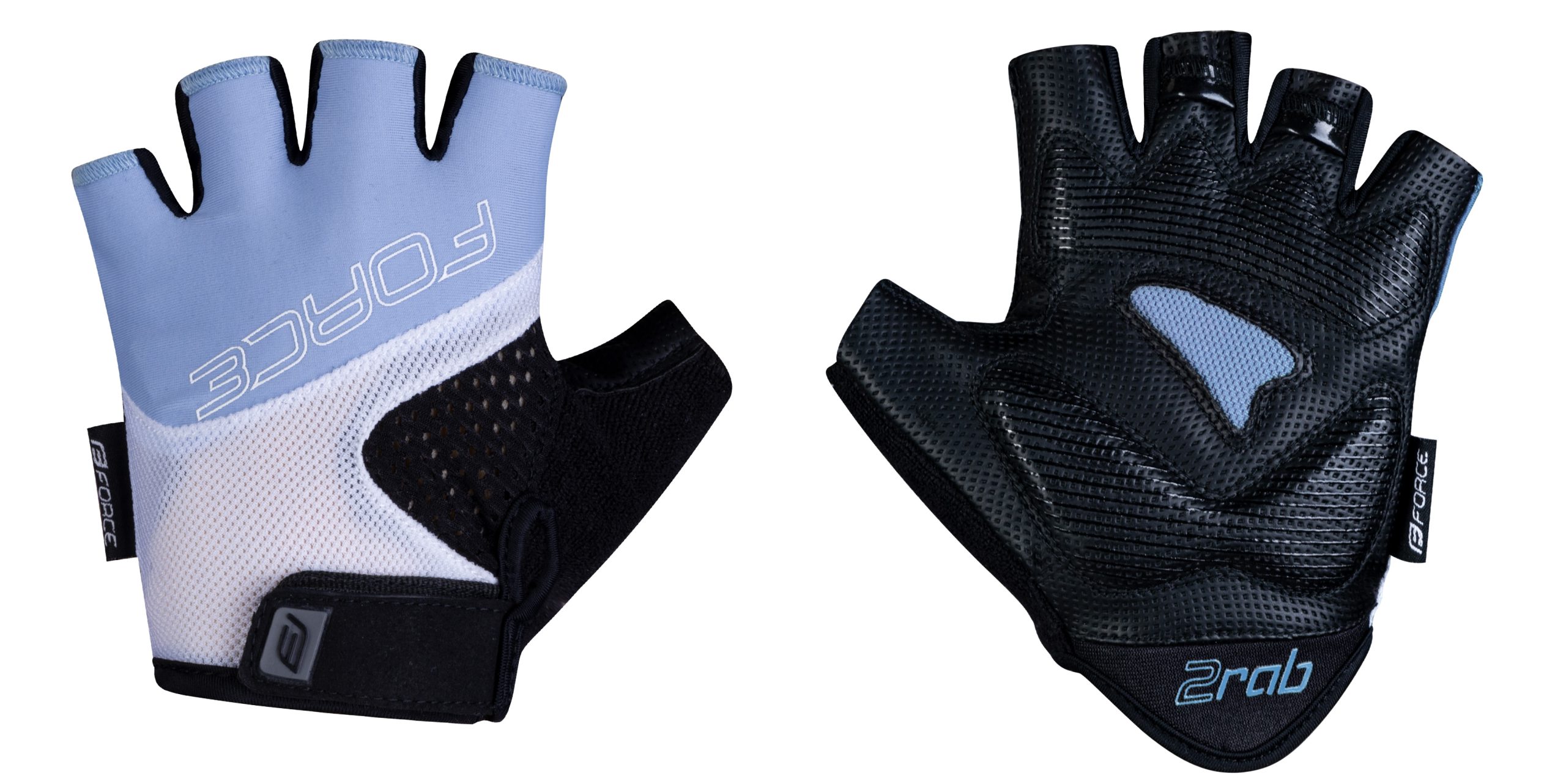 gloves FORCE RAB 2 gel LADY, black-blue-white M