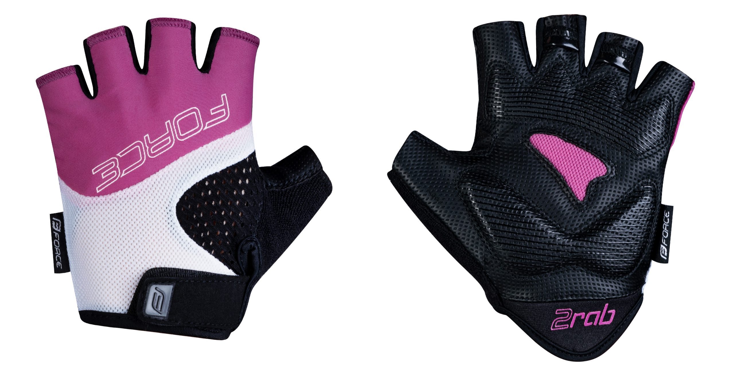 gloves FORCE RAB 2 gel LADY, black-pink-white M