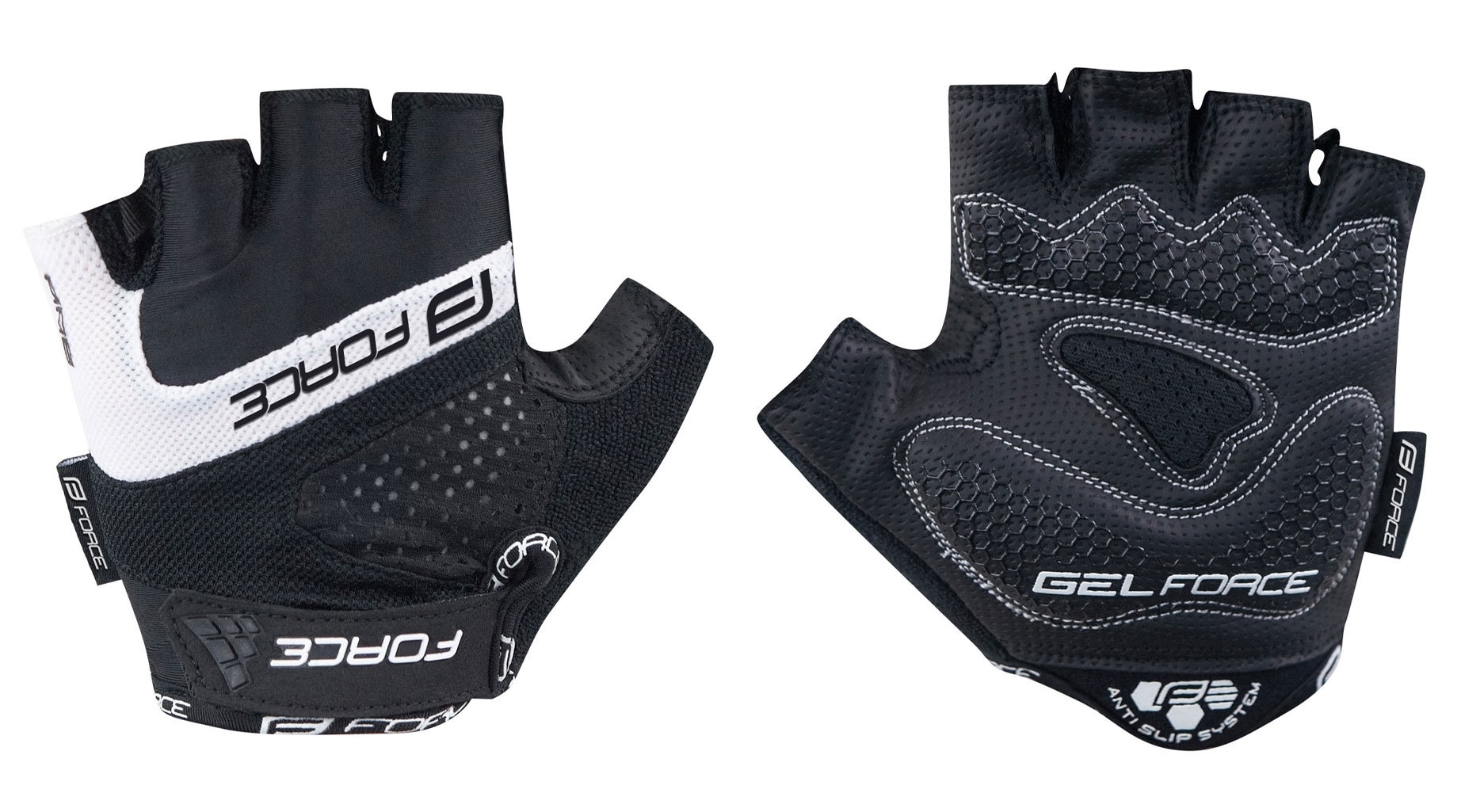 gloves FORCE RAB gel, black