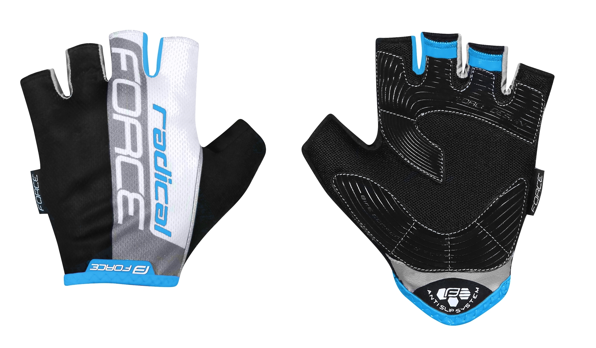 gloves FORCE RADICAL, black-white-blue