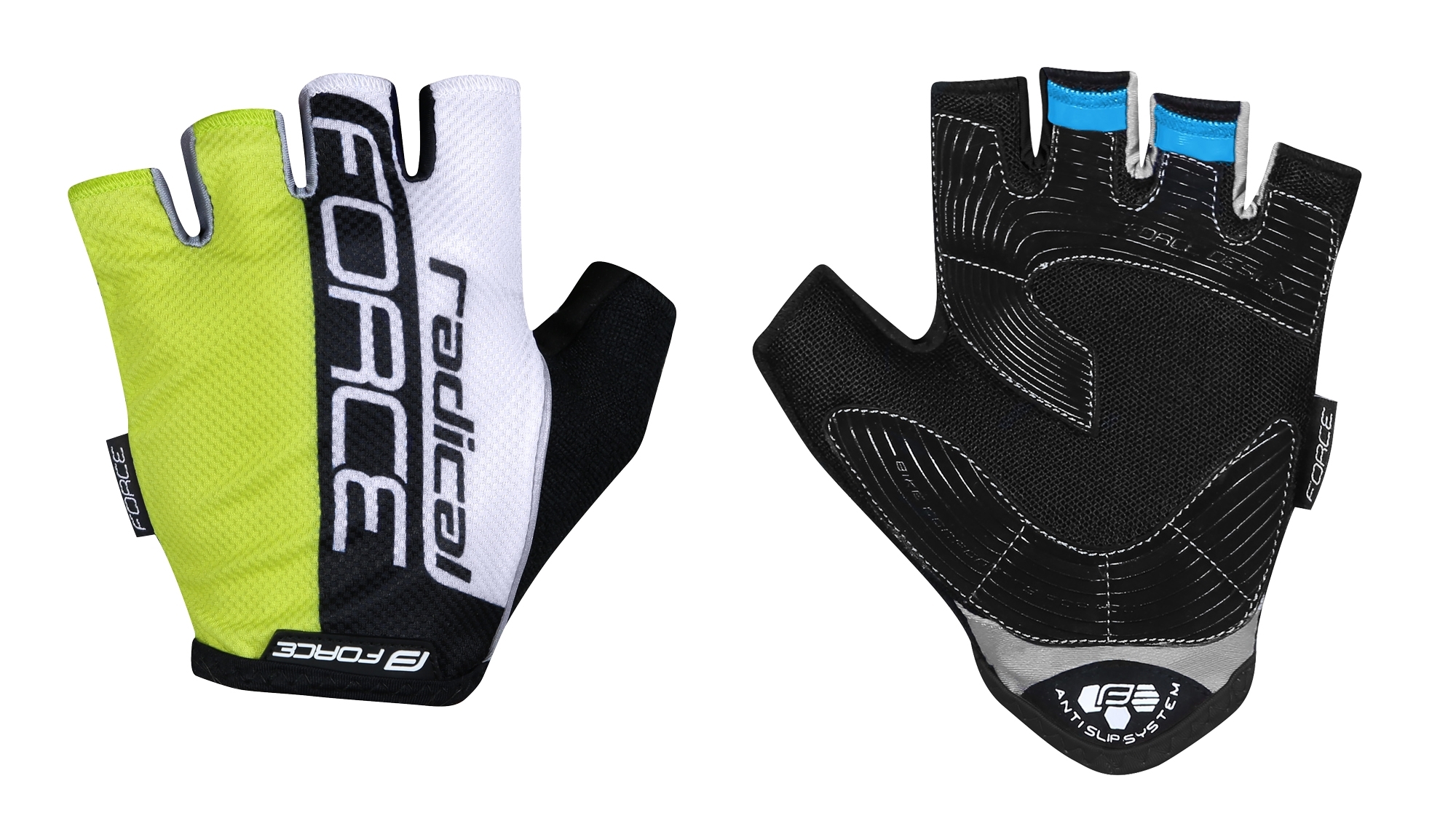 gloves FORCE RADICAL, fluo-white-black