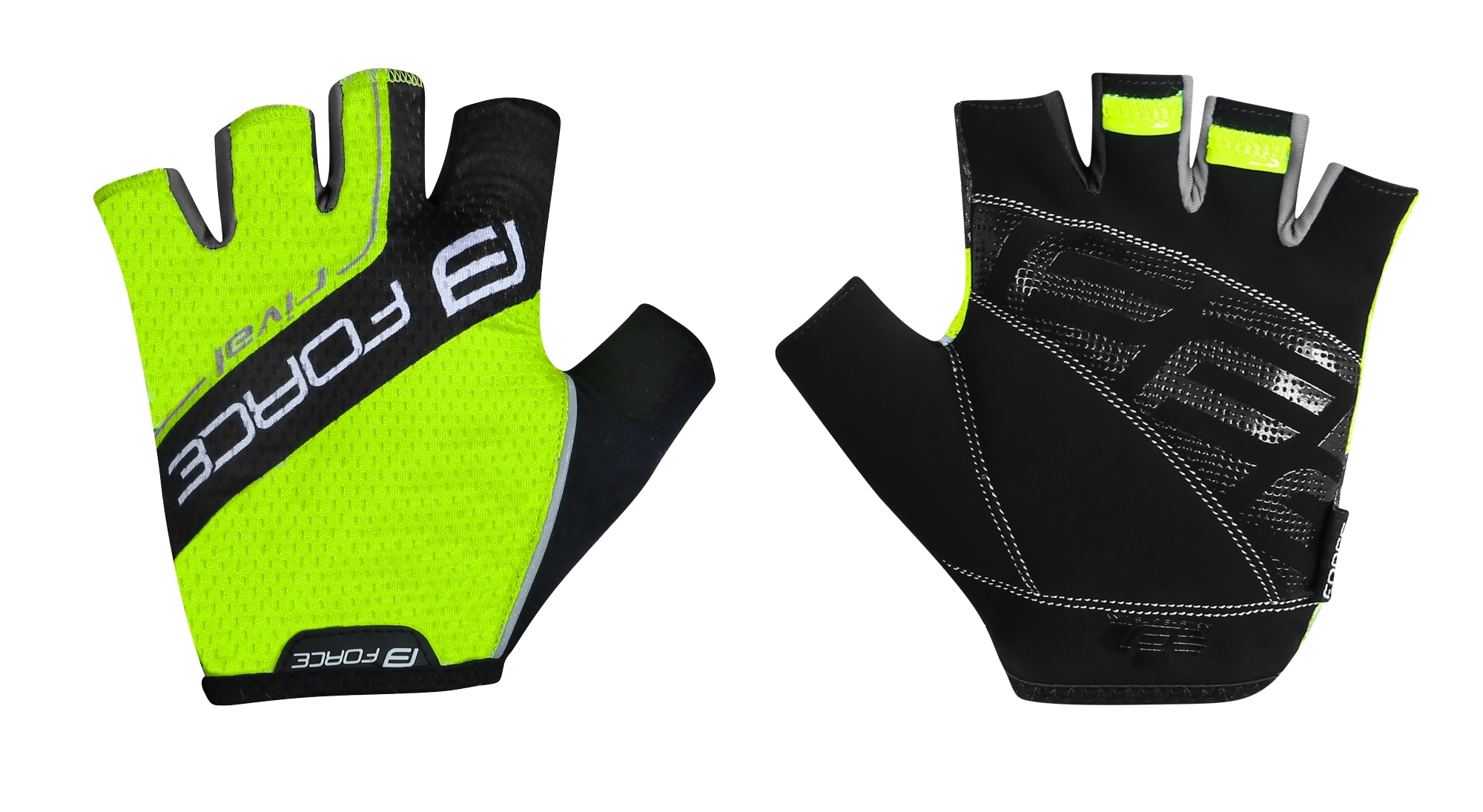 gloves FORCE RIVAL, fluo-black