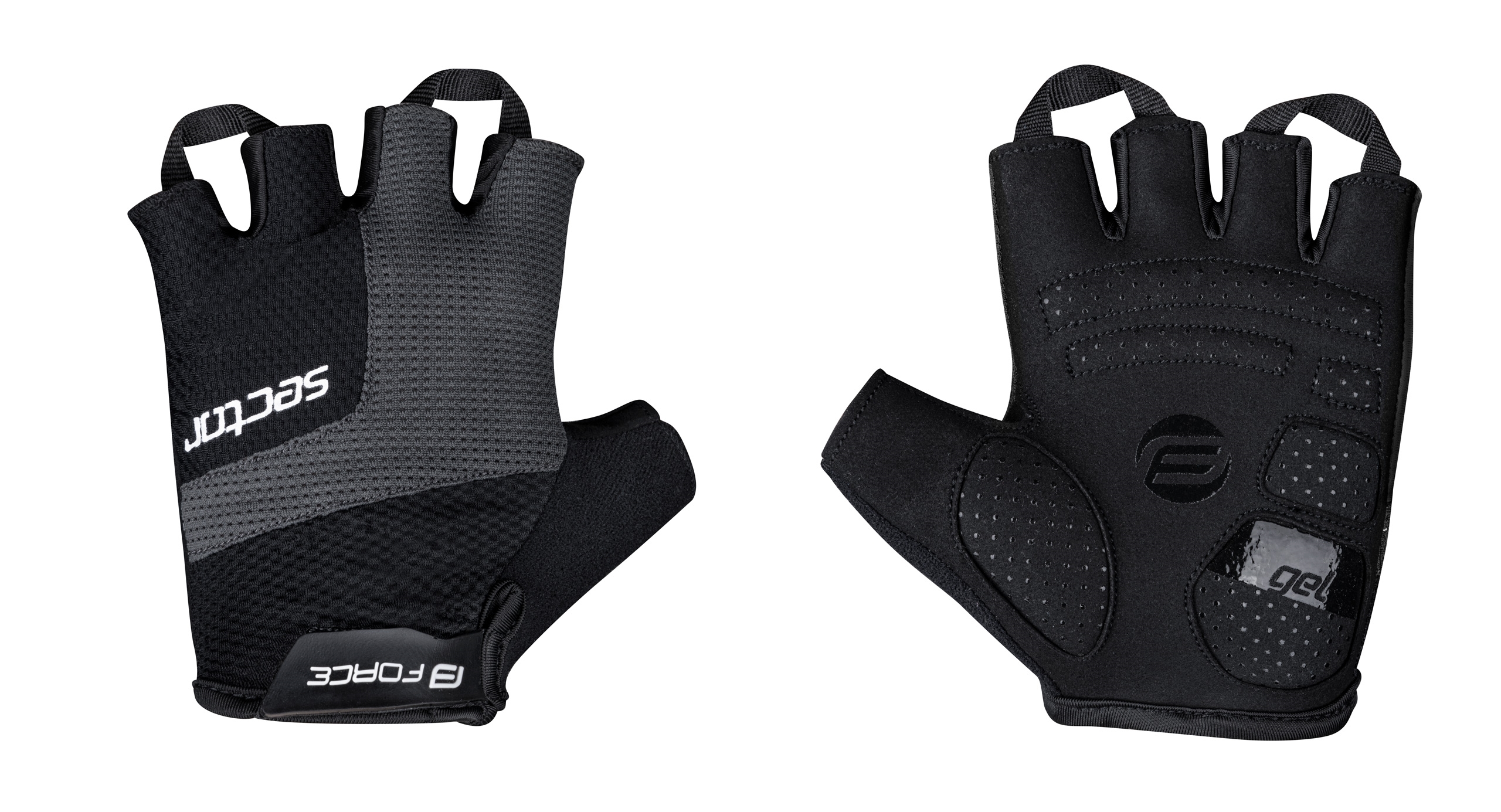 gloves FORCE SECTOR gel, black-grey L