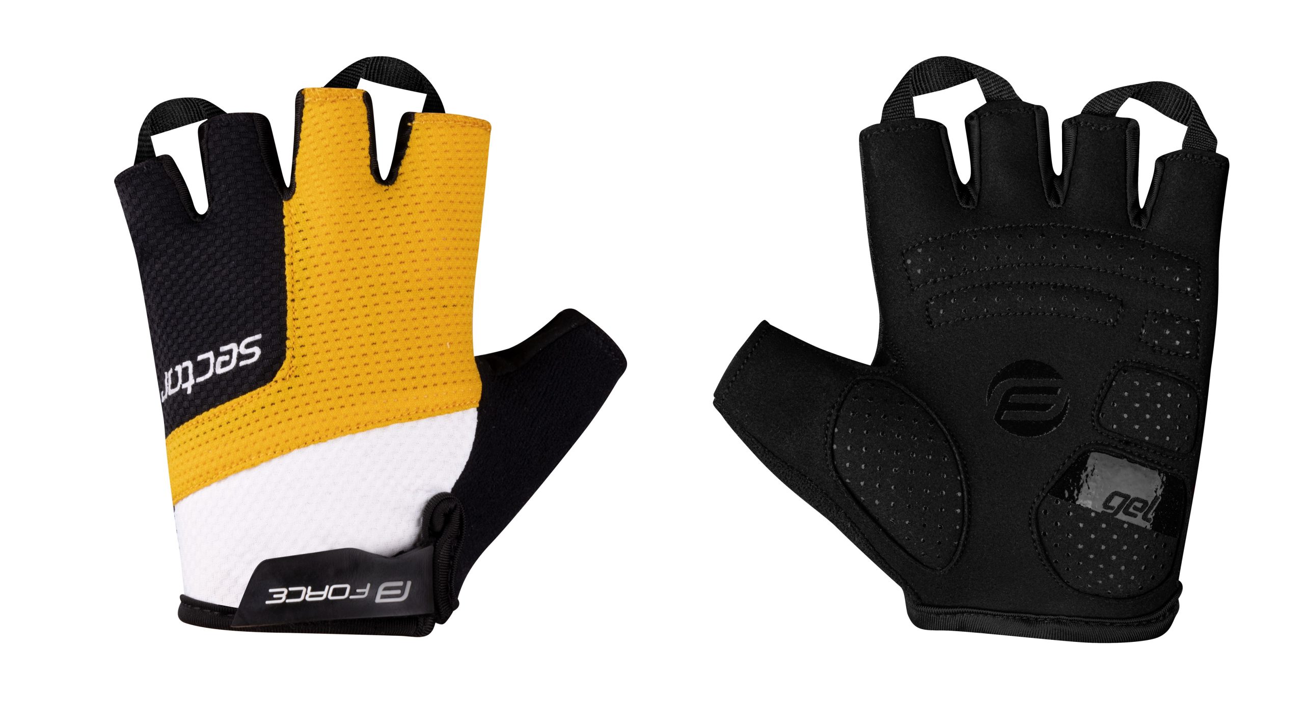 gloves FORCE SECTOR gel, black-yellow L