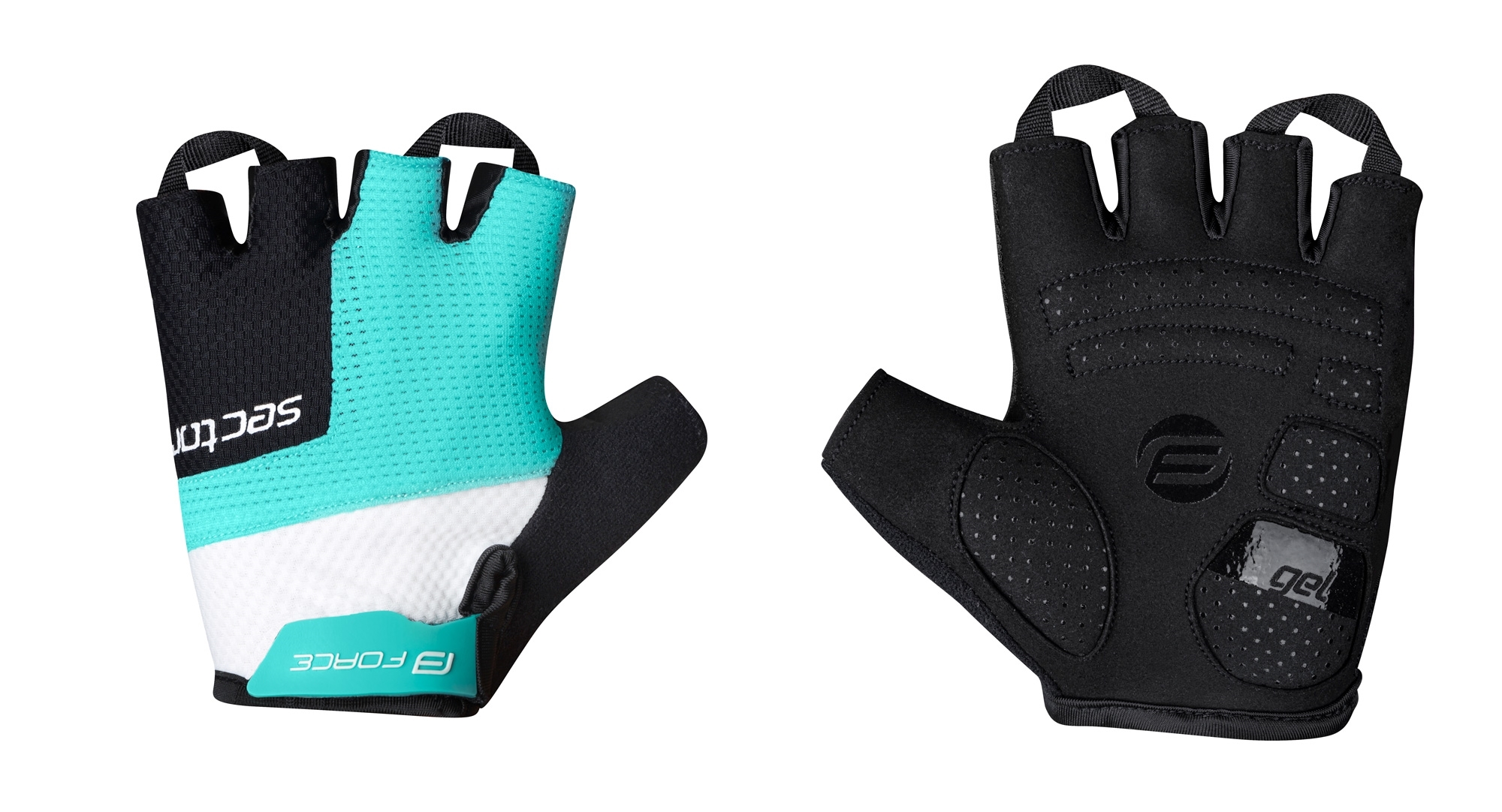 gloves FORCE SECTOR LADY gel, black-turquoise L