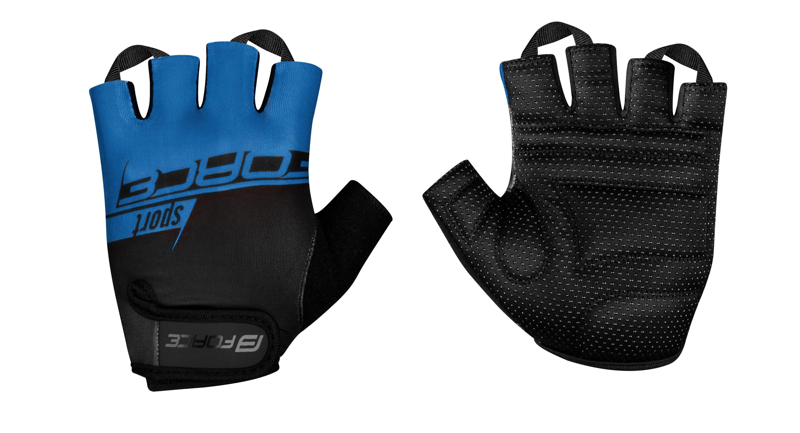 gloves FORCE SPORT, black-blue M