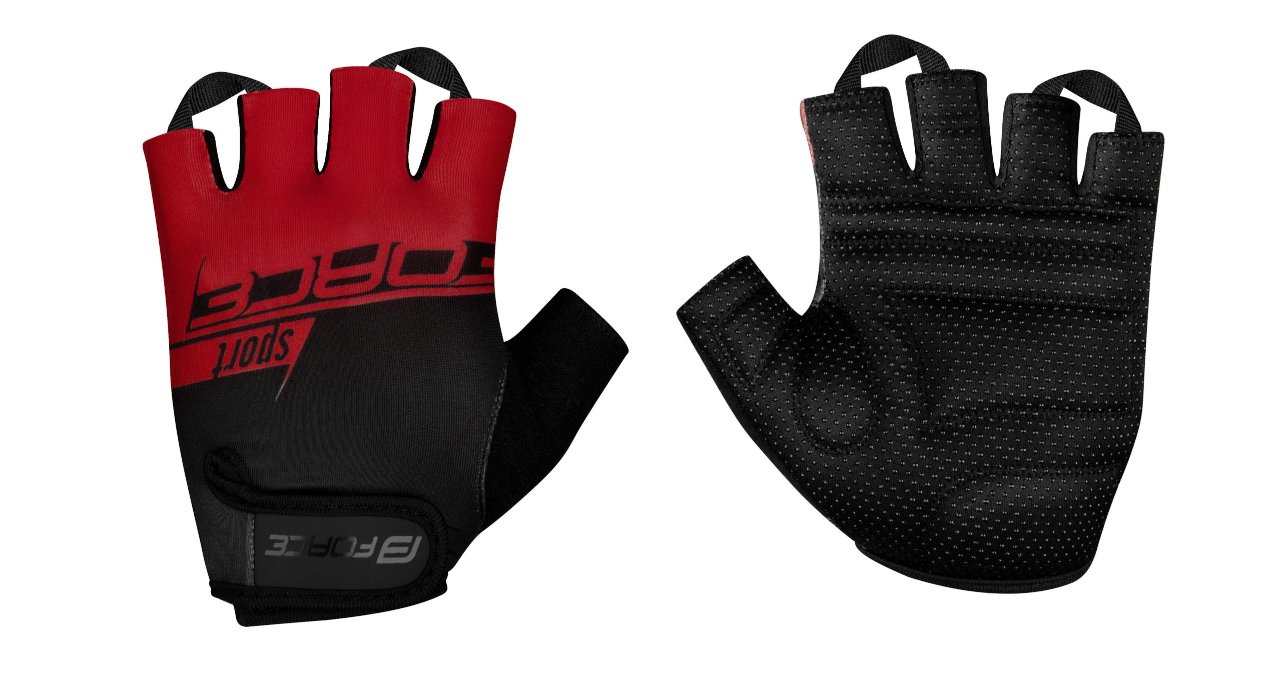 gloves FORCE SPORT, black-red L