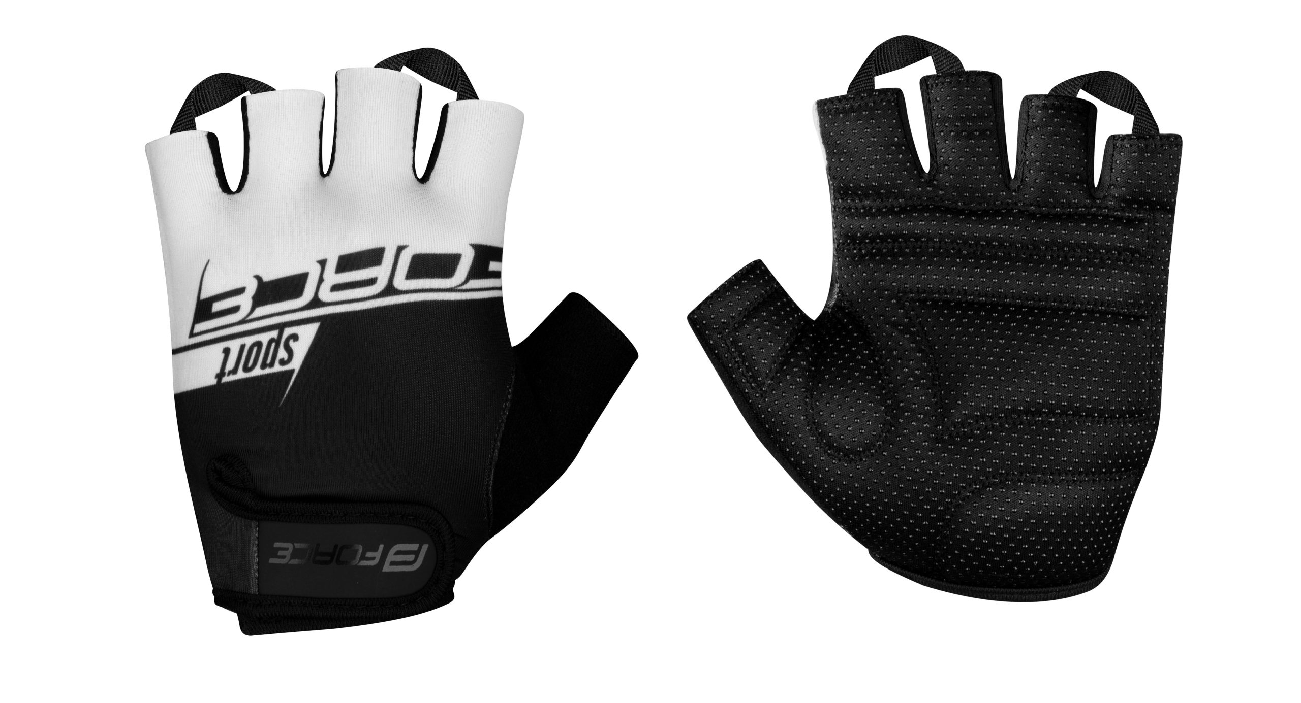 gloves FORCE SPORT, black-white L