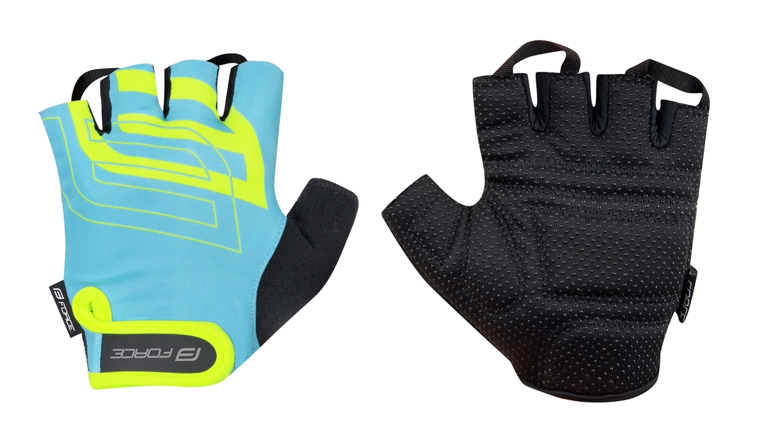 gloves FORCE SPORT, blue-fluo