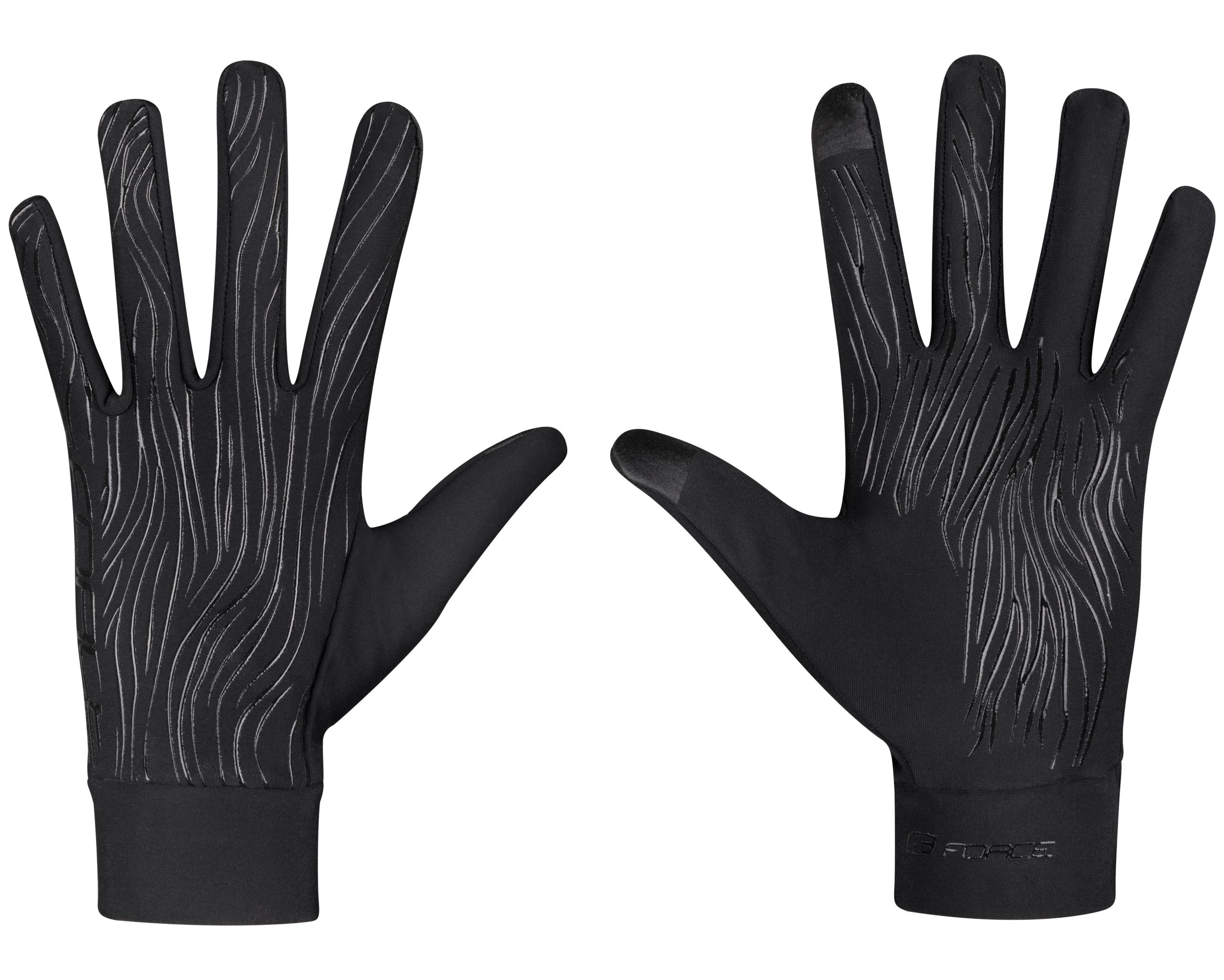 gloves FORCE TIGER spring-autumn, black L