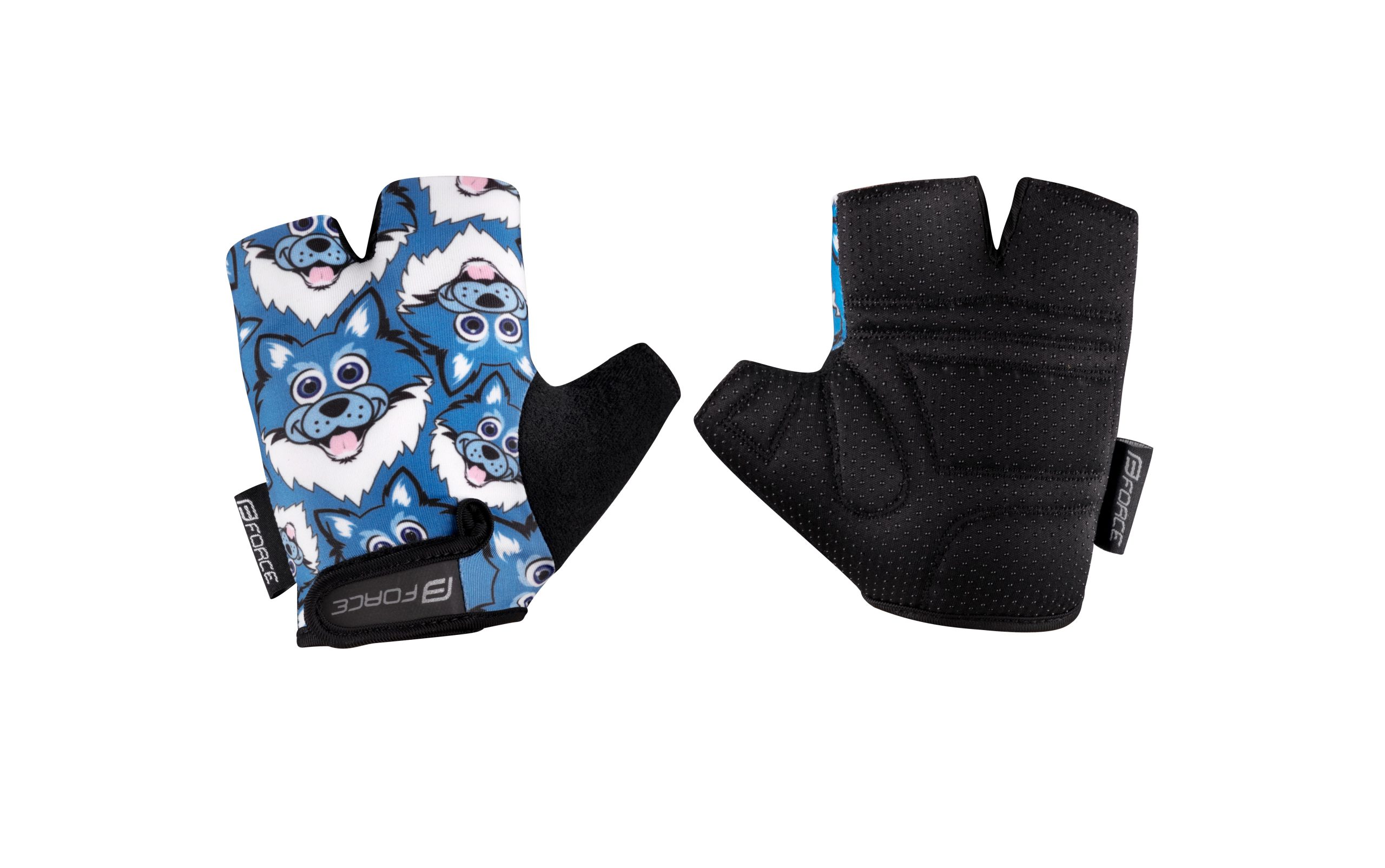 gloves FORCE WOLFIE KID, blue L