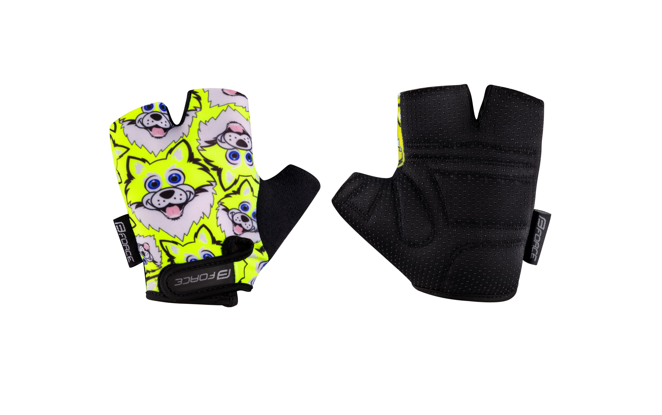 gloves FORCE WOLFIE KID, fluo L