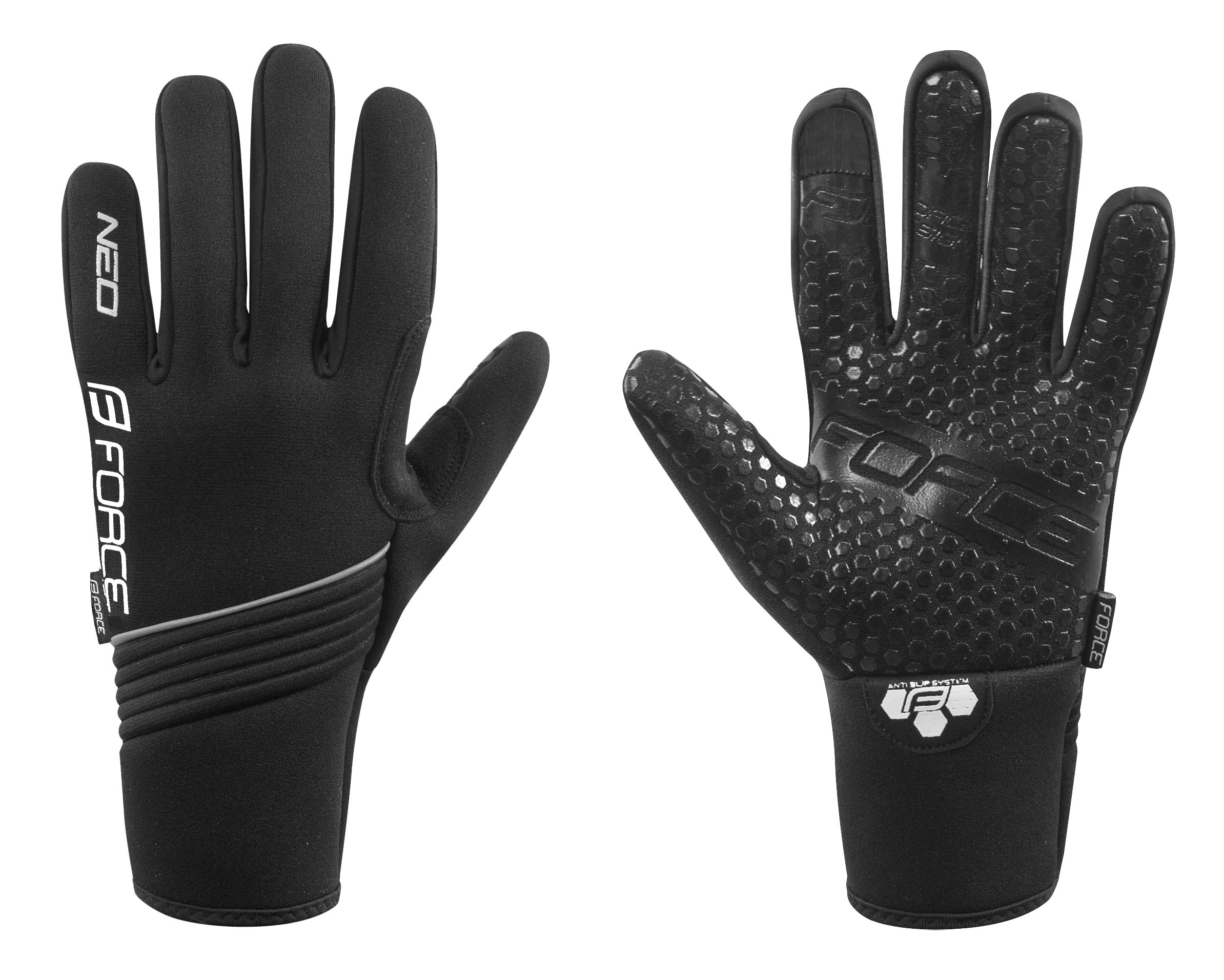 gloves neoprene FORCE NEO, black