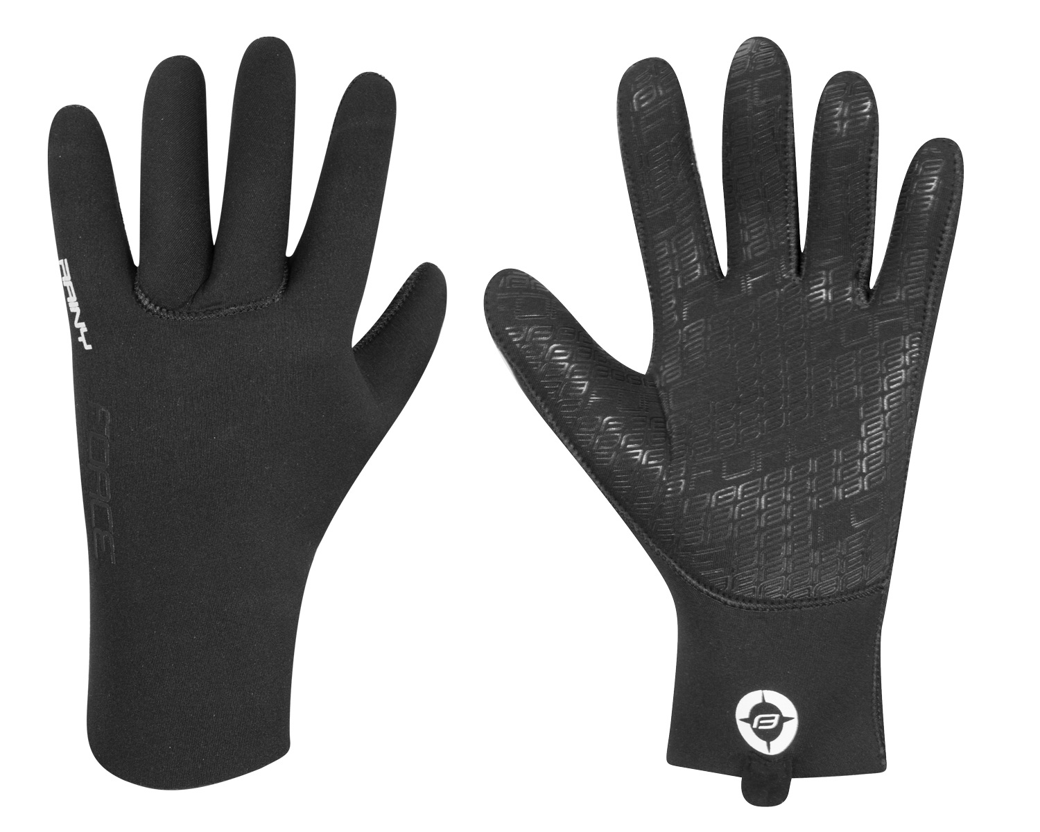 gloves neoprene FORCE RAINY, black