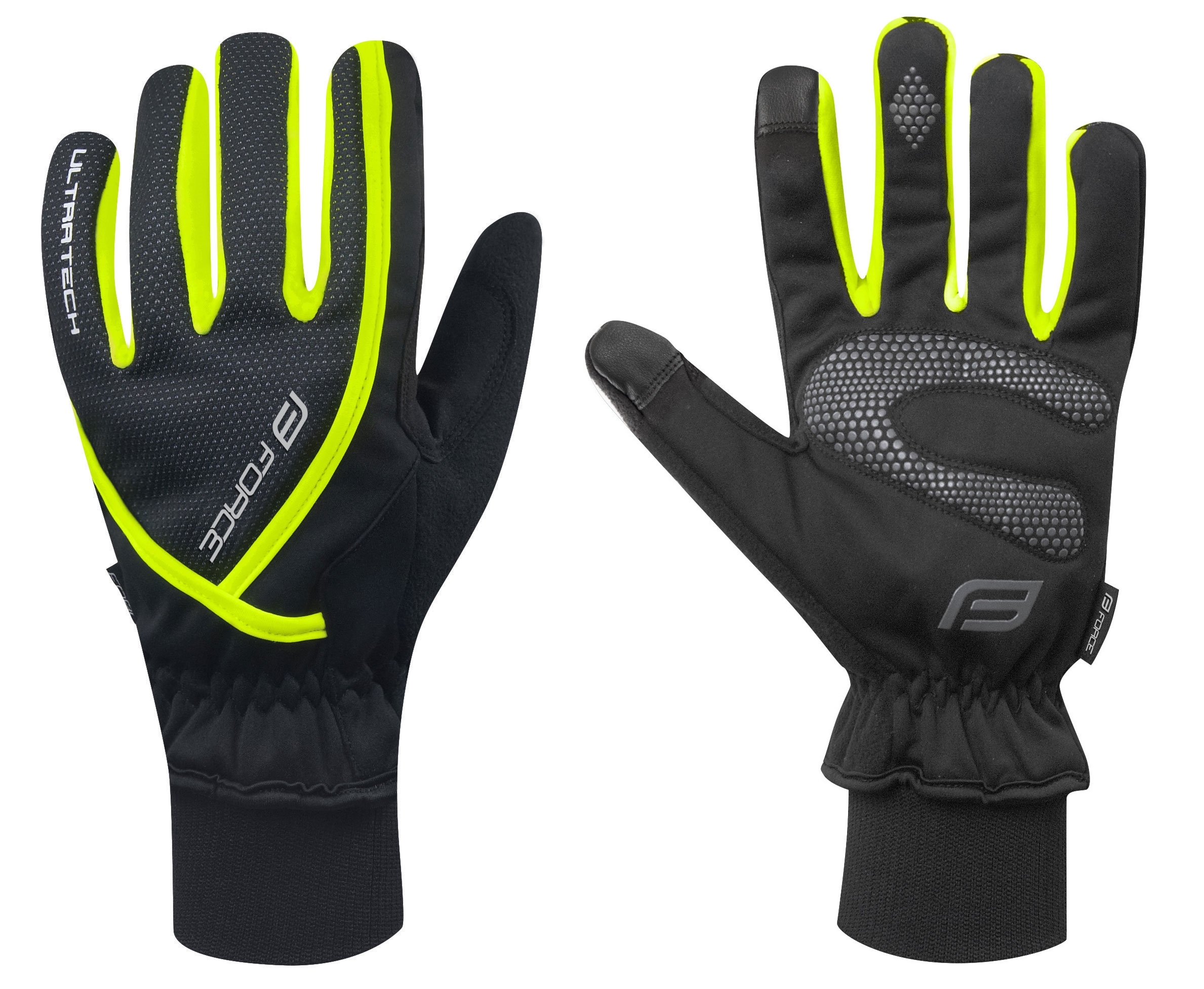 gloves winter FORCE ULTRA TECH, fluo