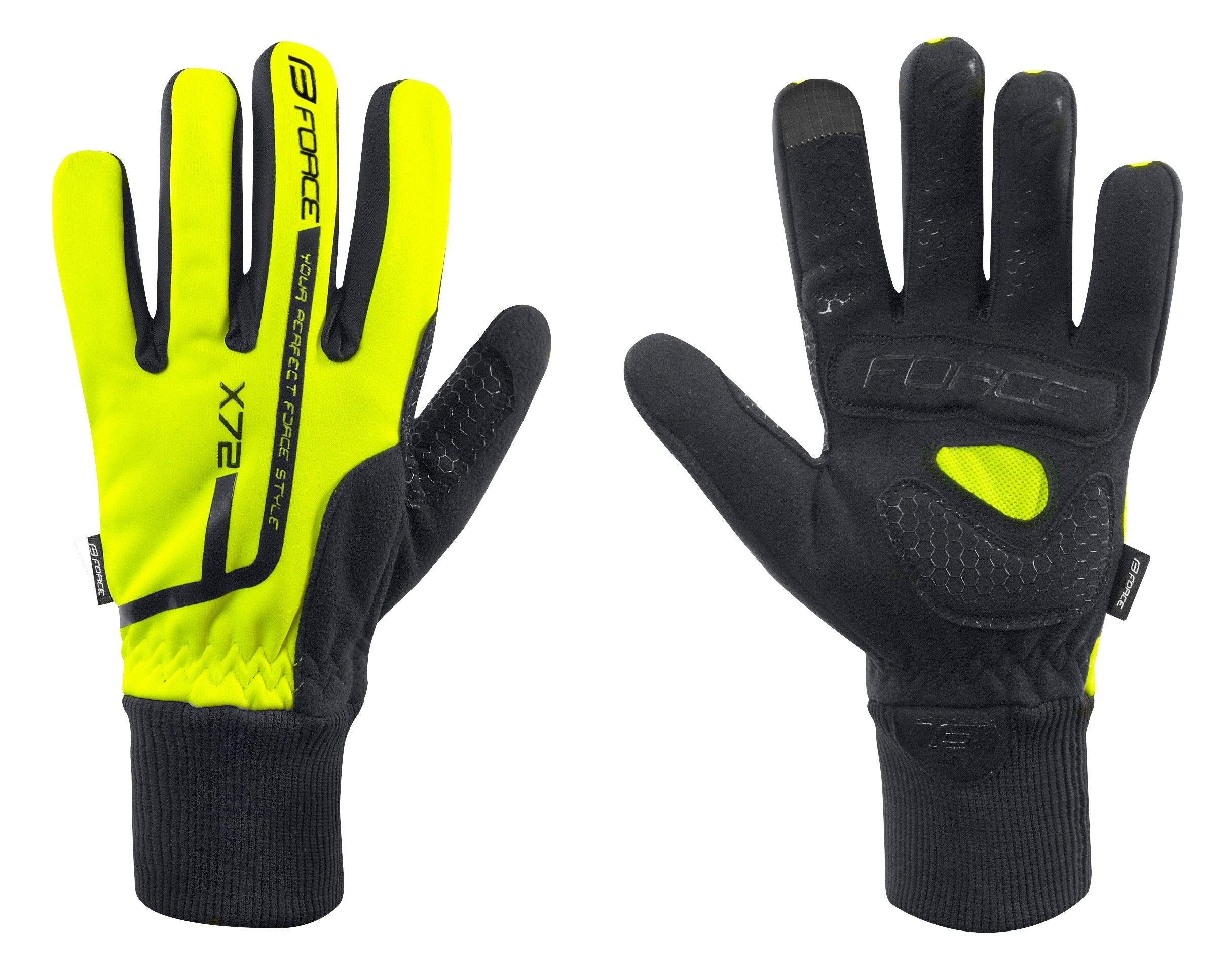 gloves winter FORCE X72, fluo