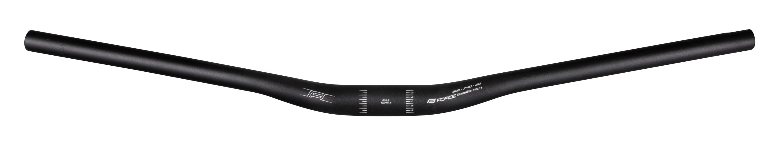 handlebar F BASIC H6.4 rised 31,8/740mm Al,m.black