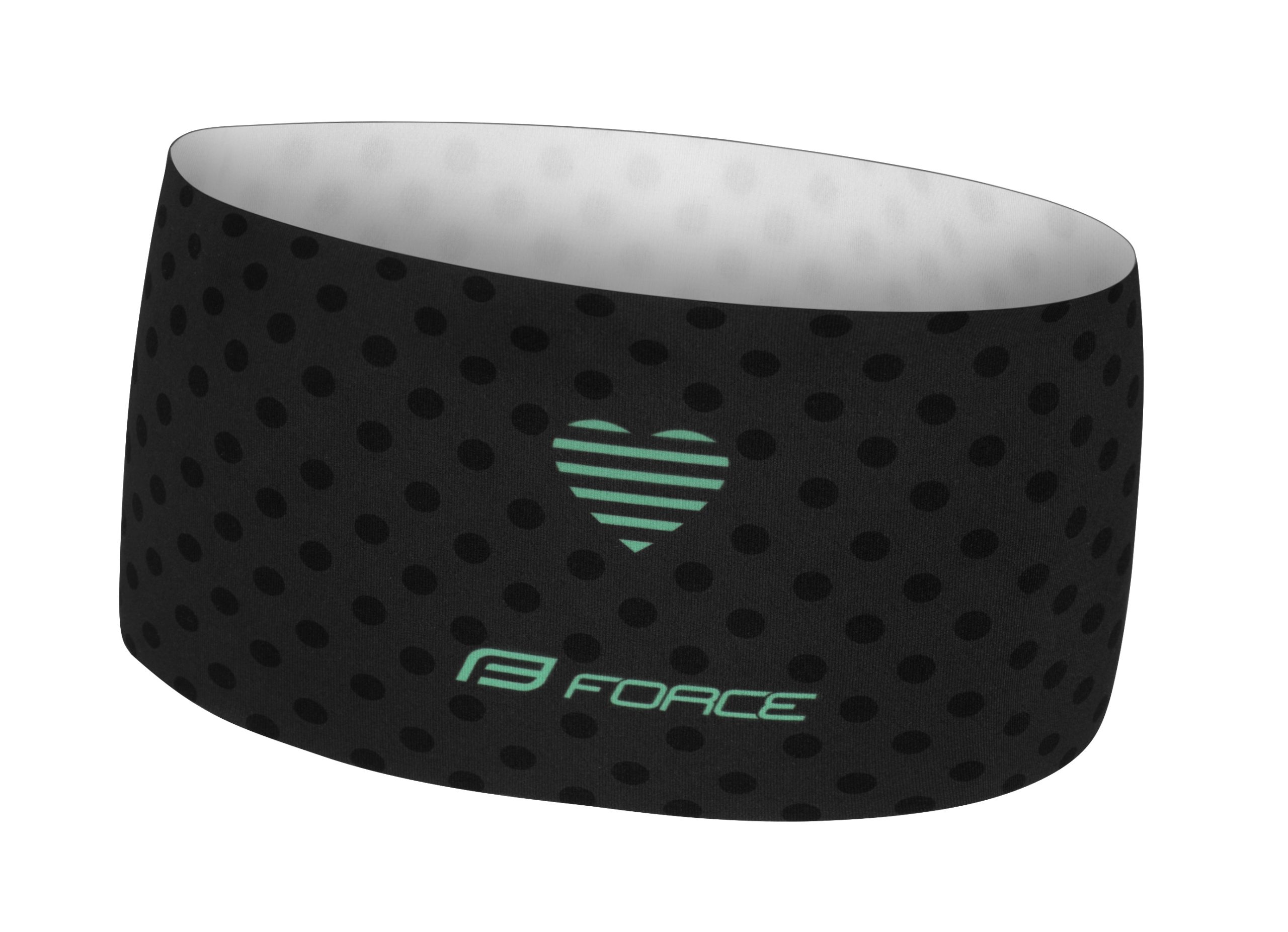 headband FORCE POINTS sport wide, black-turq UNI