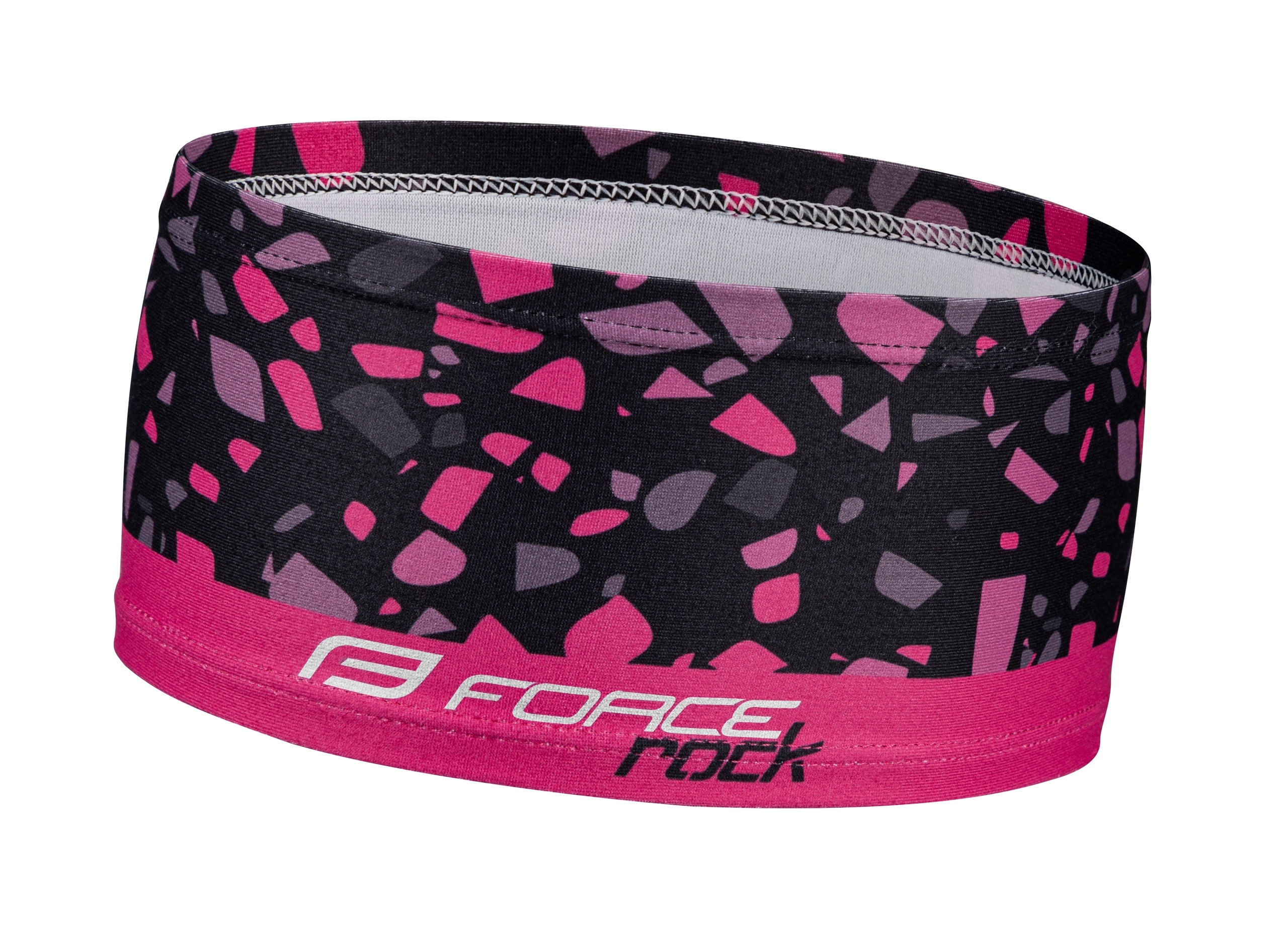 headband FORCE ROCK sport straight, black-pink UNI